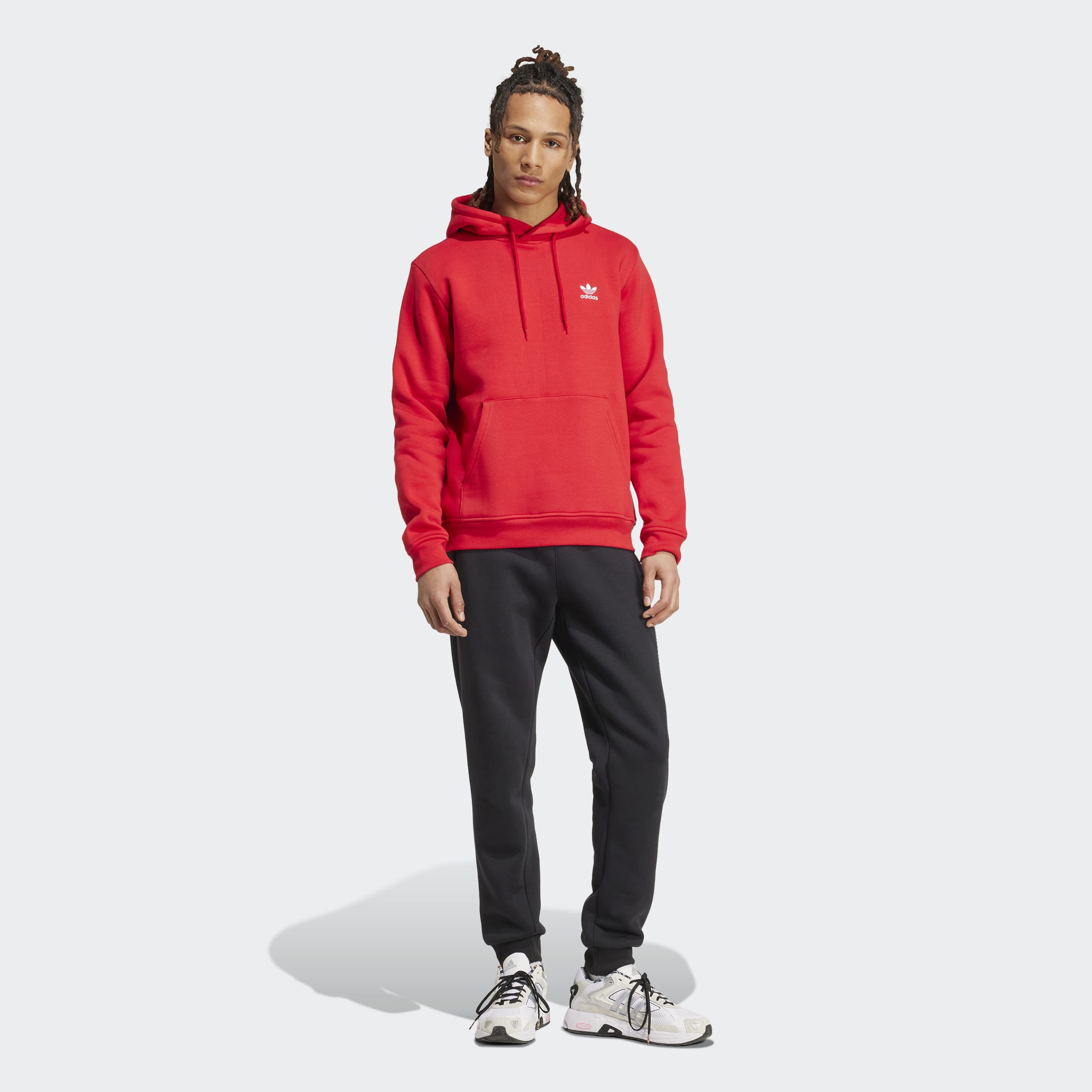 Men's adidas Originals Trefoil Essentials Hoodie Better Scarlet