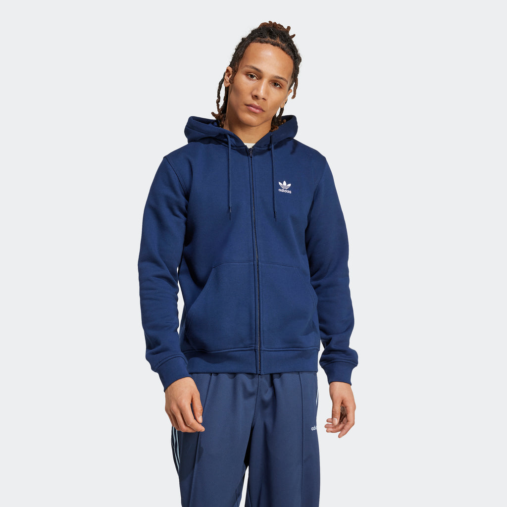 Men's adidas Originals Trefoil Essentials Hoodie Night Indigo