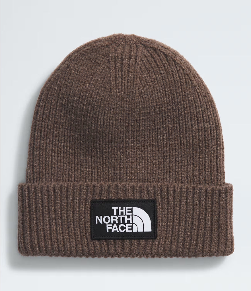 The North Face Logo Box Cuffed Beanie Smokey Brown