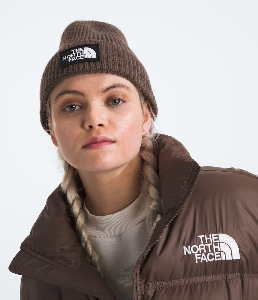 The North Face Logo Box Cuffed Beanie Smokey Brown