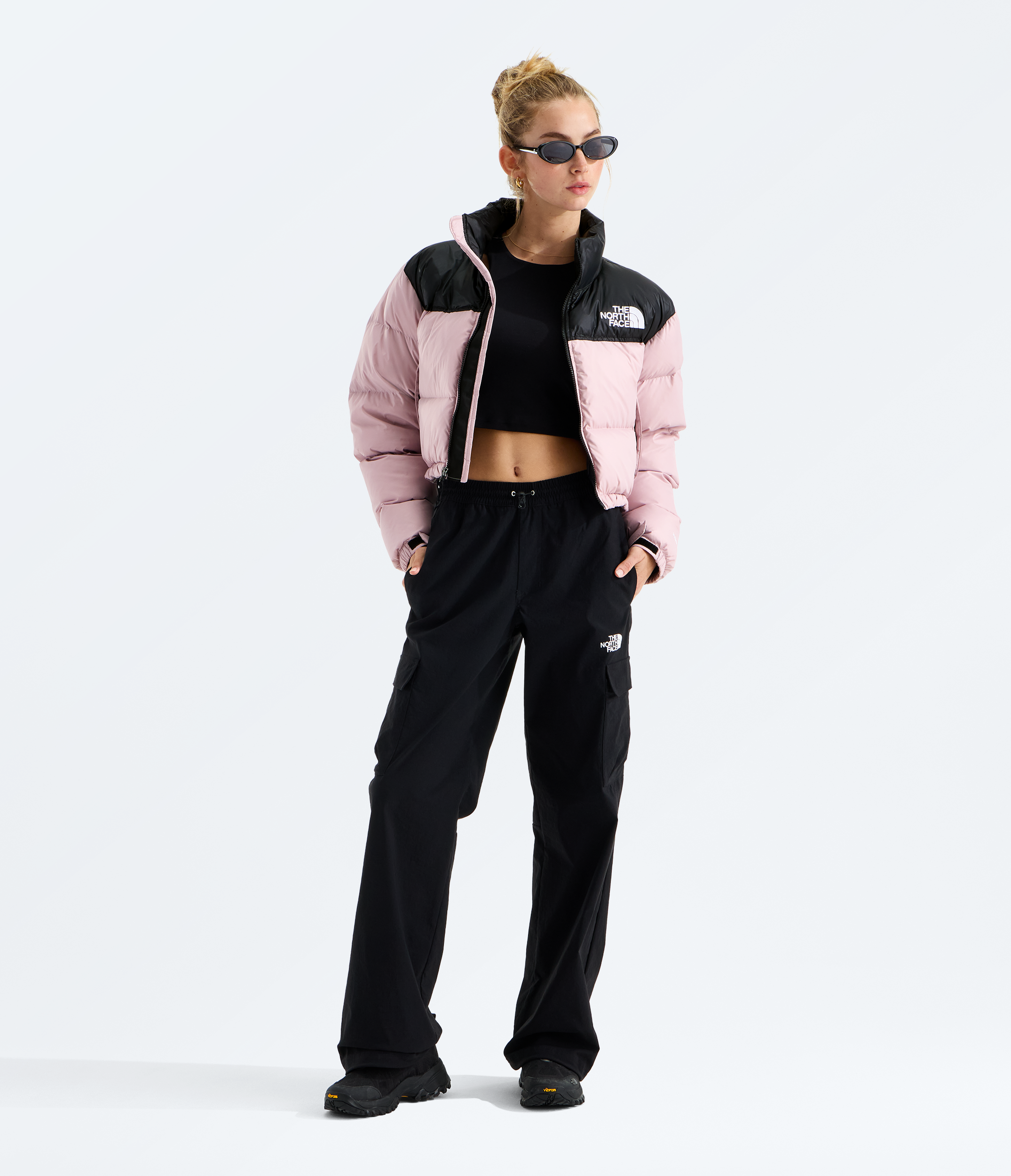 Women's The North Face Nuptse Short Jacket Metal Pink/Black