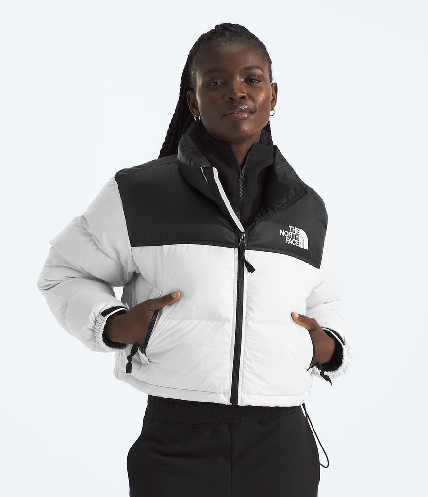 Women's The North Face Nuptse Short Jacket White Dune