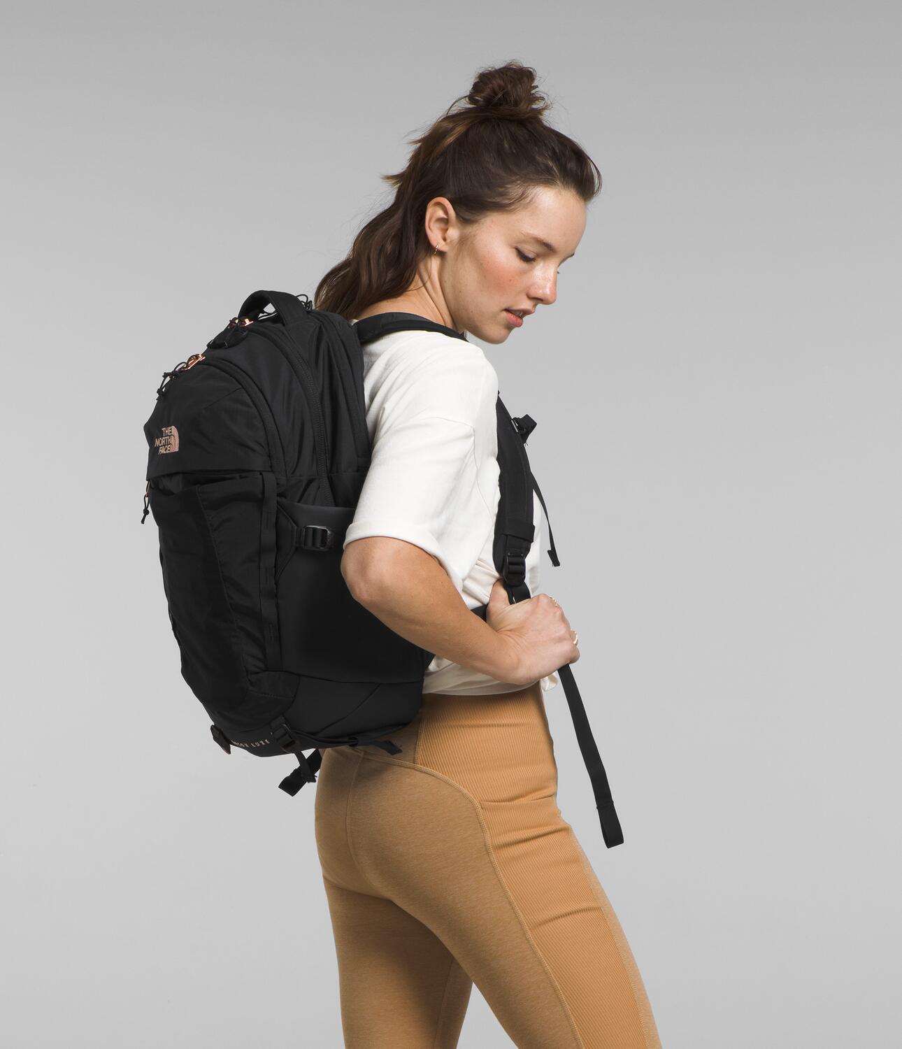 Women's The North Face Recon Luxe Backpack TNF Black / Burnt Coral