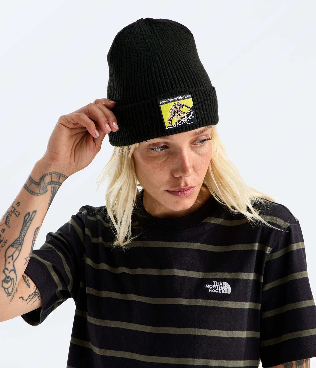The North Face Logo Box Cuffed Beanie Black