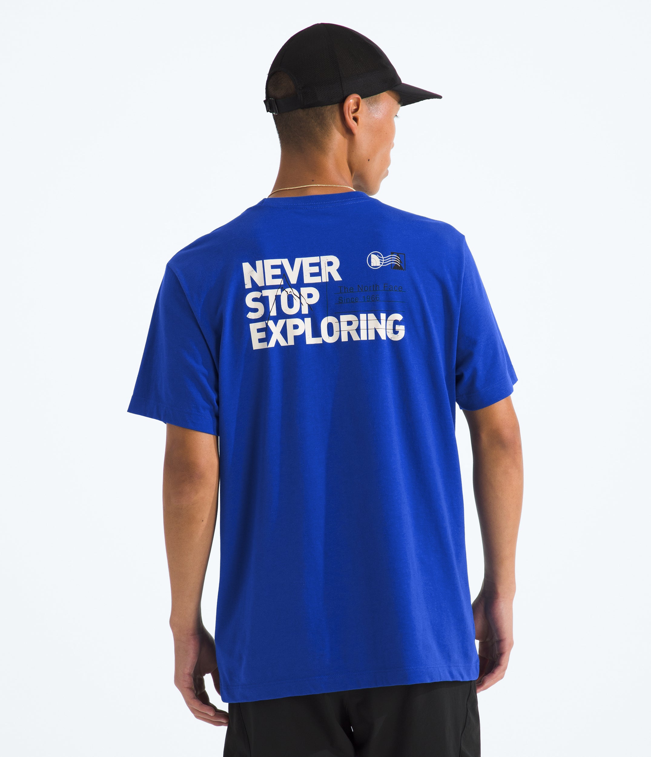 Men's The North Face Never Stop Exploring Postcard Tee Blue