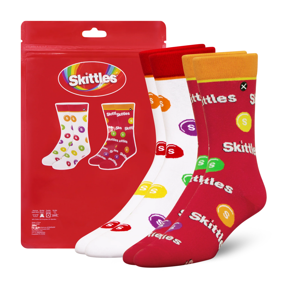 Men’s Odd Sox Oddmart Skittles Crew Socks 2-Pack