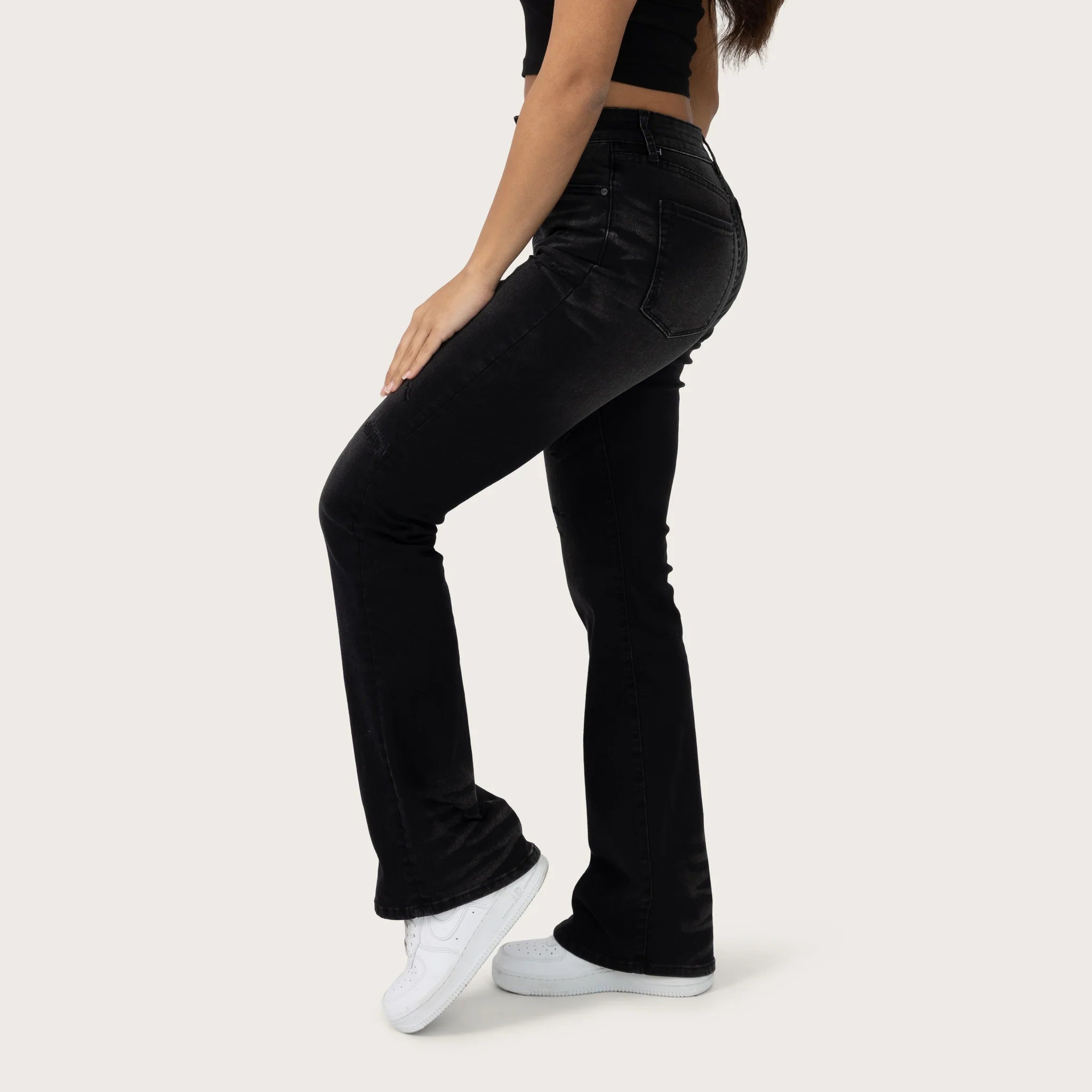 Women's Smoke Rise Red High Rise Bootcut Washed Jeans Hurley Black