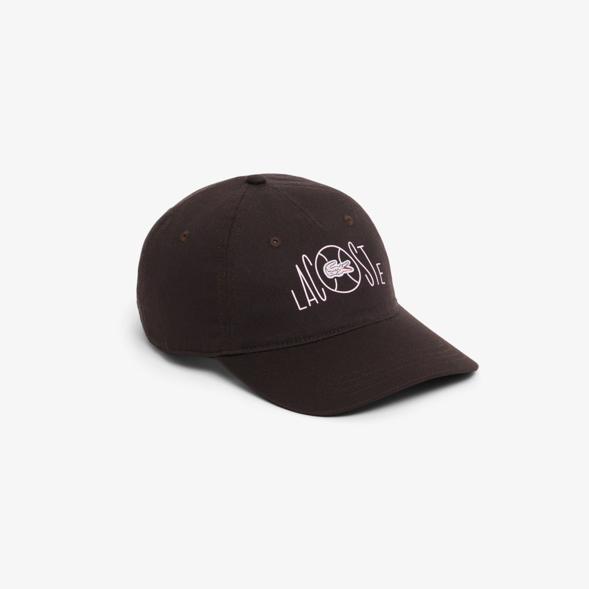 Lacoste Printed Cotton Twill Cap Brown