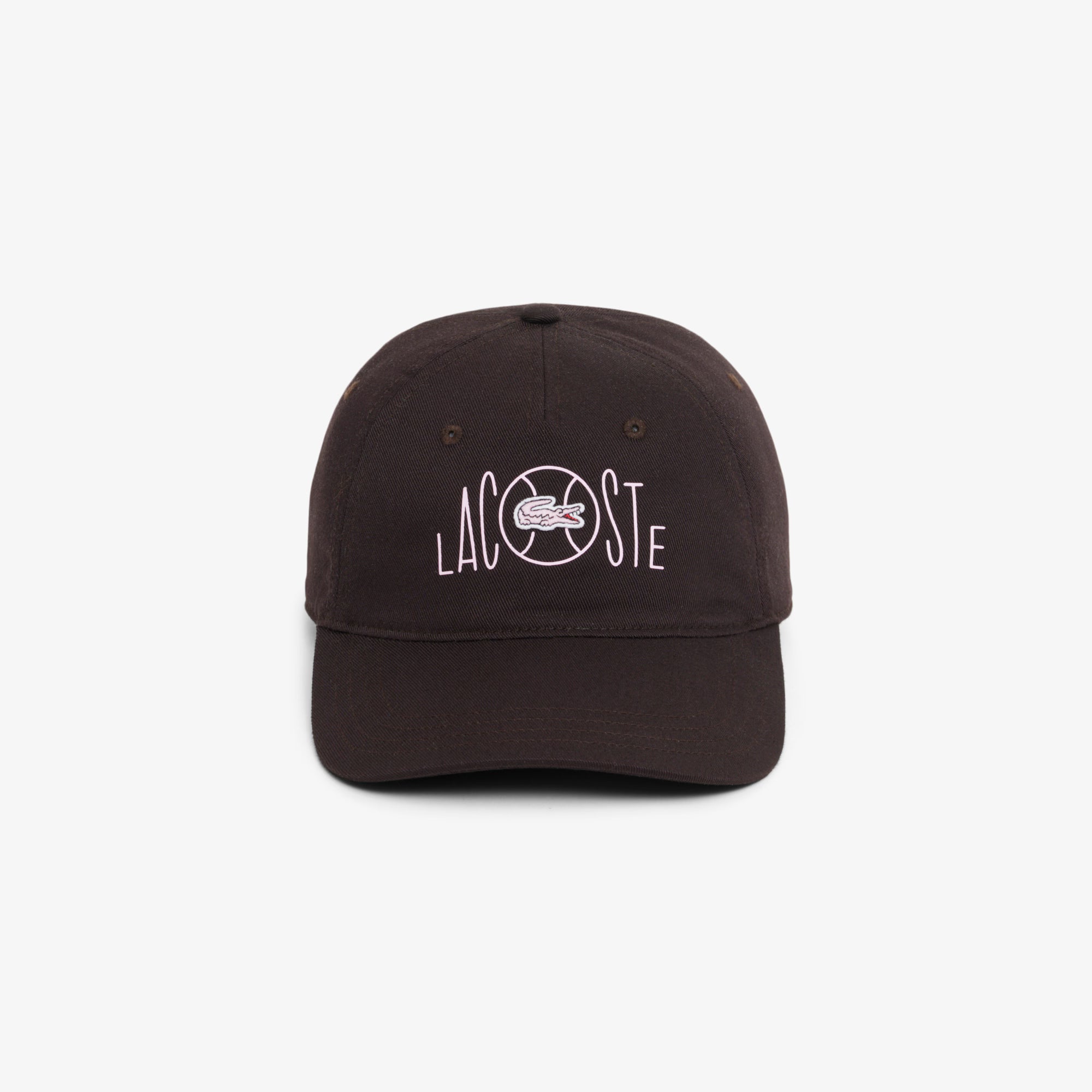 Lacoste Printed Cotton Twill Cap Brown