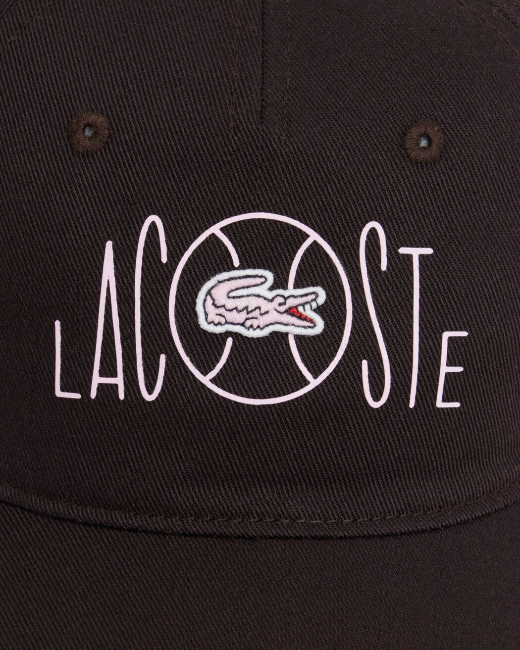 Lacoste Printed Cotton Twill Cap Brown