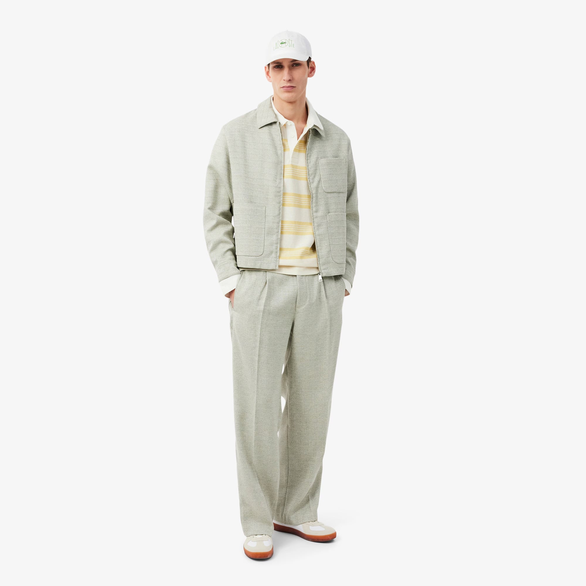 Lacoste Printed Cotton Twill Cap White
