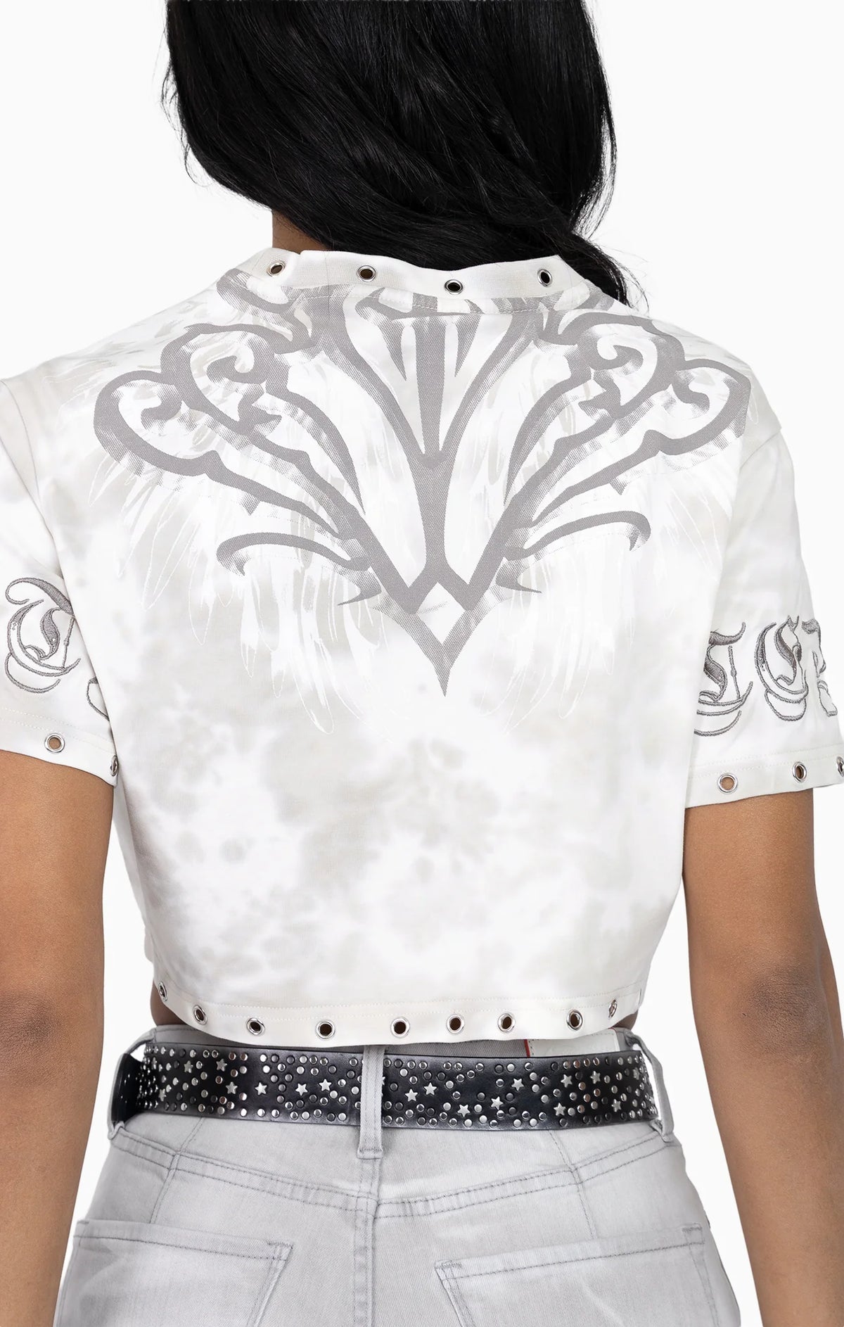 Women's Smoke Rise Embellished Tie Dyed Tee Bone