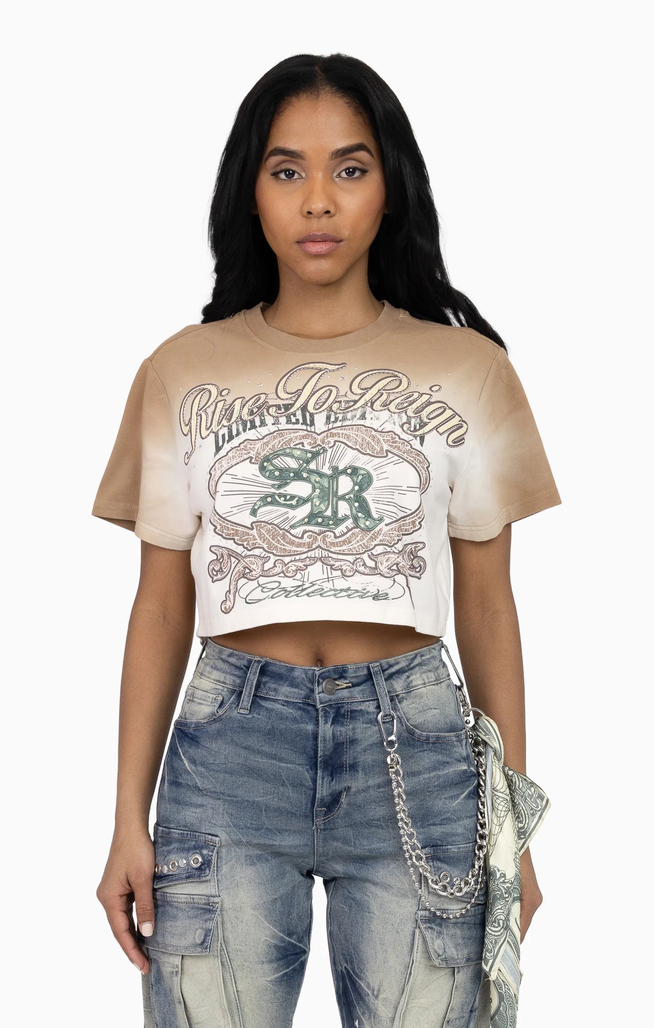 Women's Smoke Rise Red Puff Print Embellished Tee Dune
