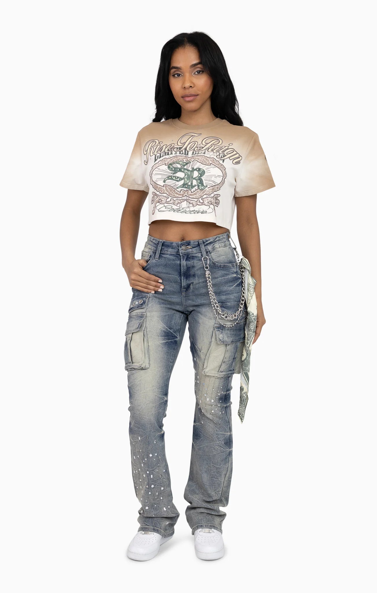 Women's Smoke Rise Red Puff Print Embellished Tee Dune