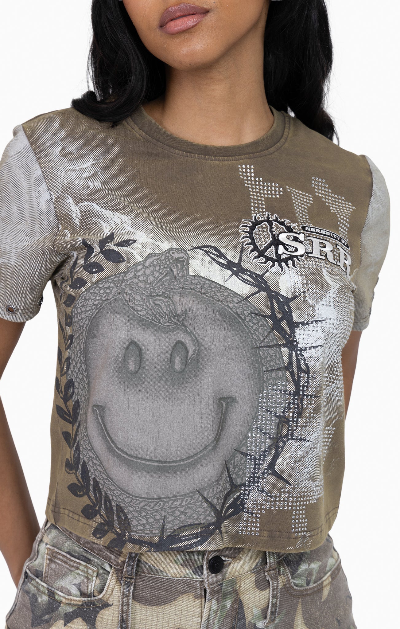 Women's Smoke Rise Twill Patch Printed Tee Canteen