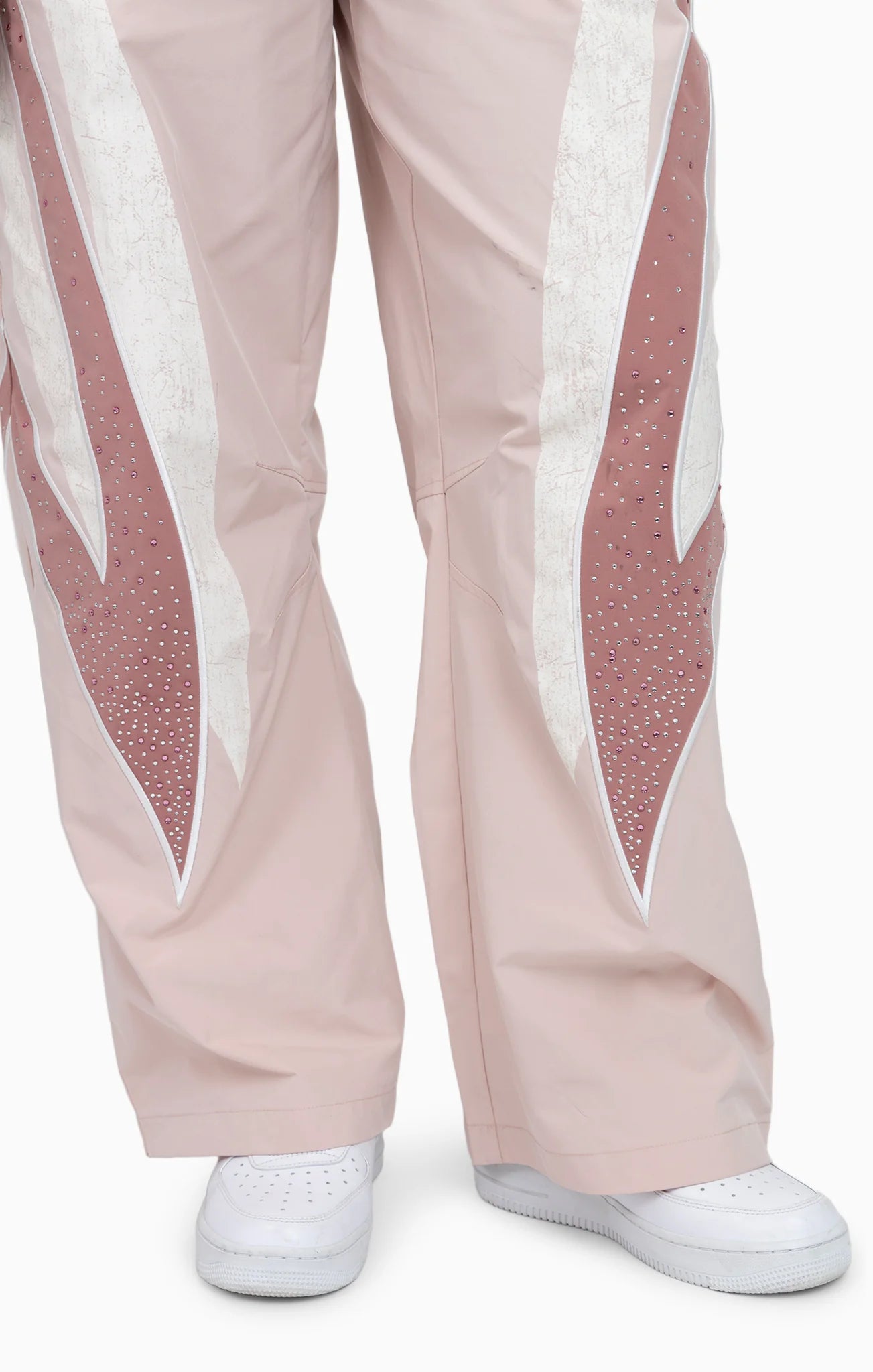 Women's Smoke Rise Red Rhinestone Panel Windbreaker Pants Blush Powder