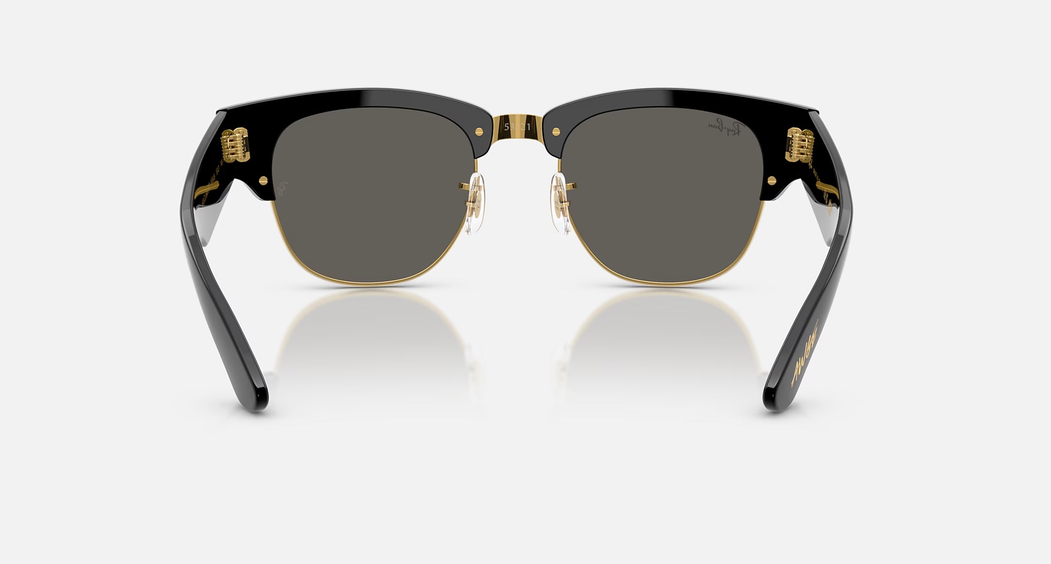 Ray-Ban Mega Clubmaster Blacked Out Sunglasses Polished Black On Gold