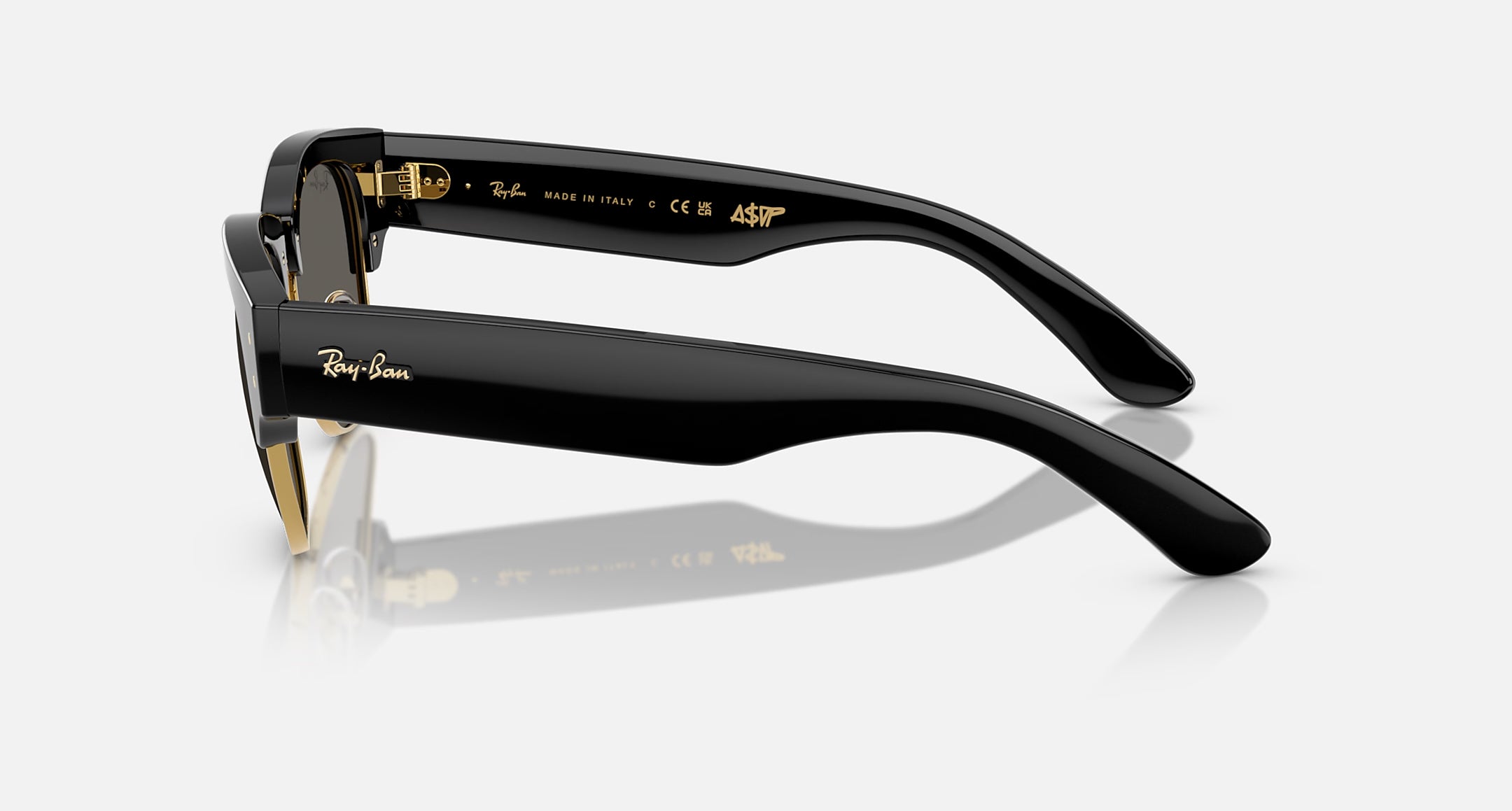 Ray-Ban Mega Clubmaster Blacked Out Sunglasses Polished Black On Gold