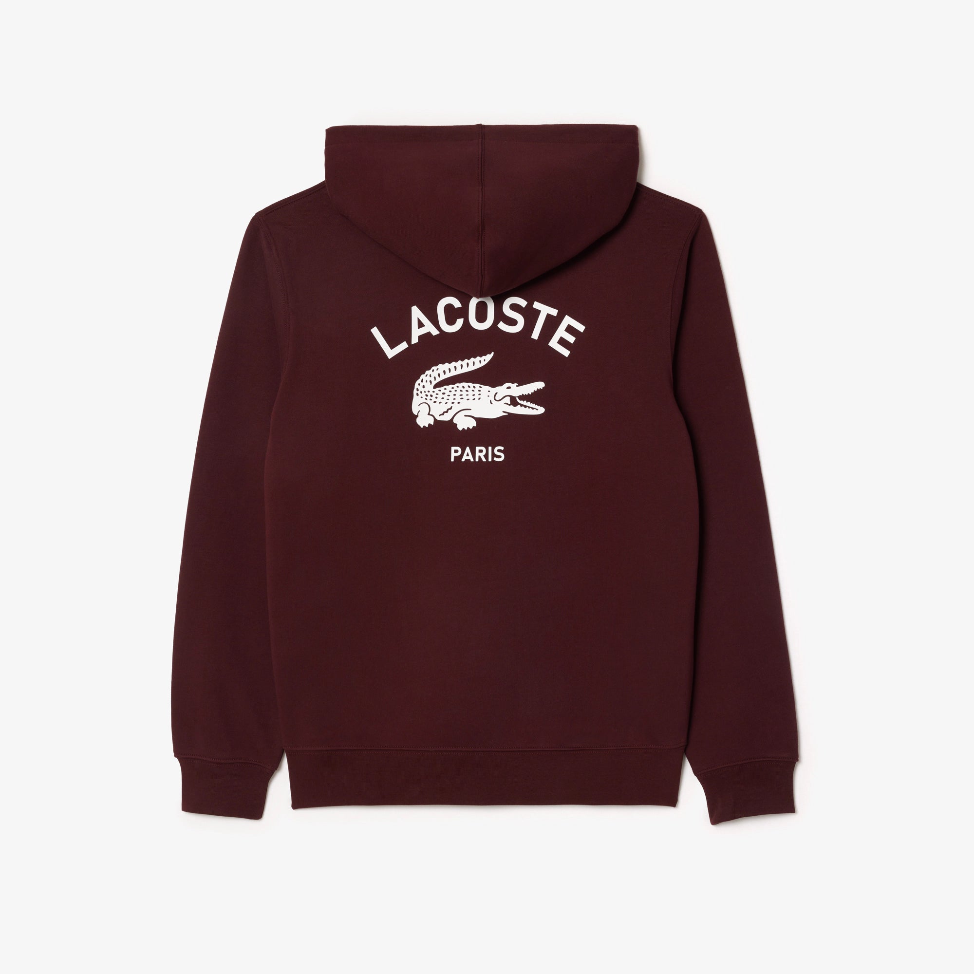 Unisex Lacoste Print Hoodie Bordeaux Dark