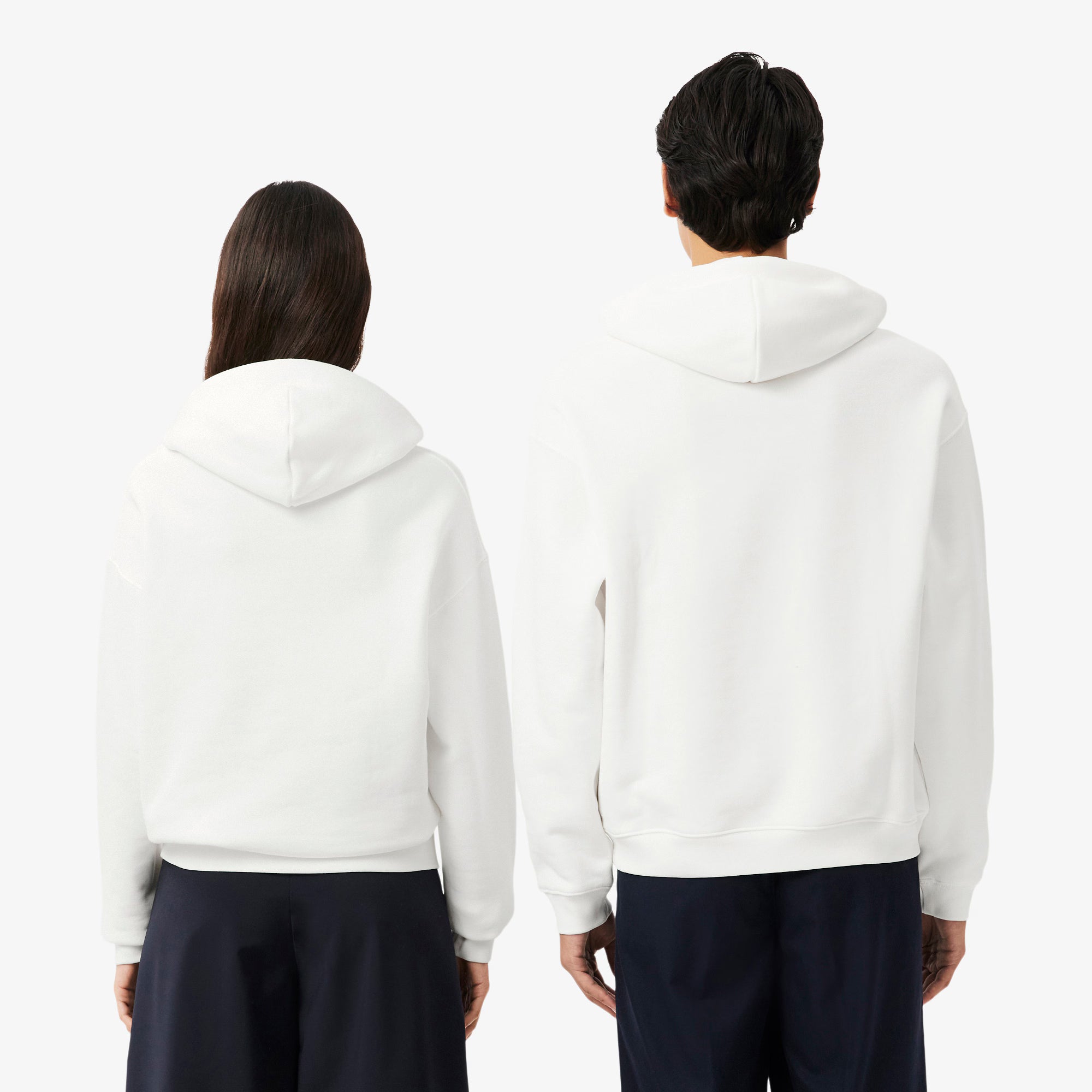 Unisex Lacoste Heavy Fleece Hoodie White