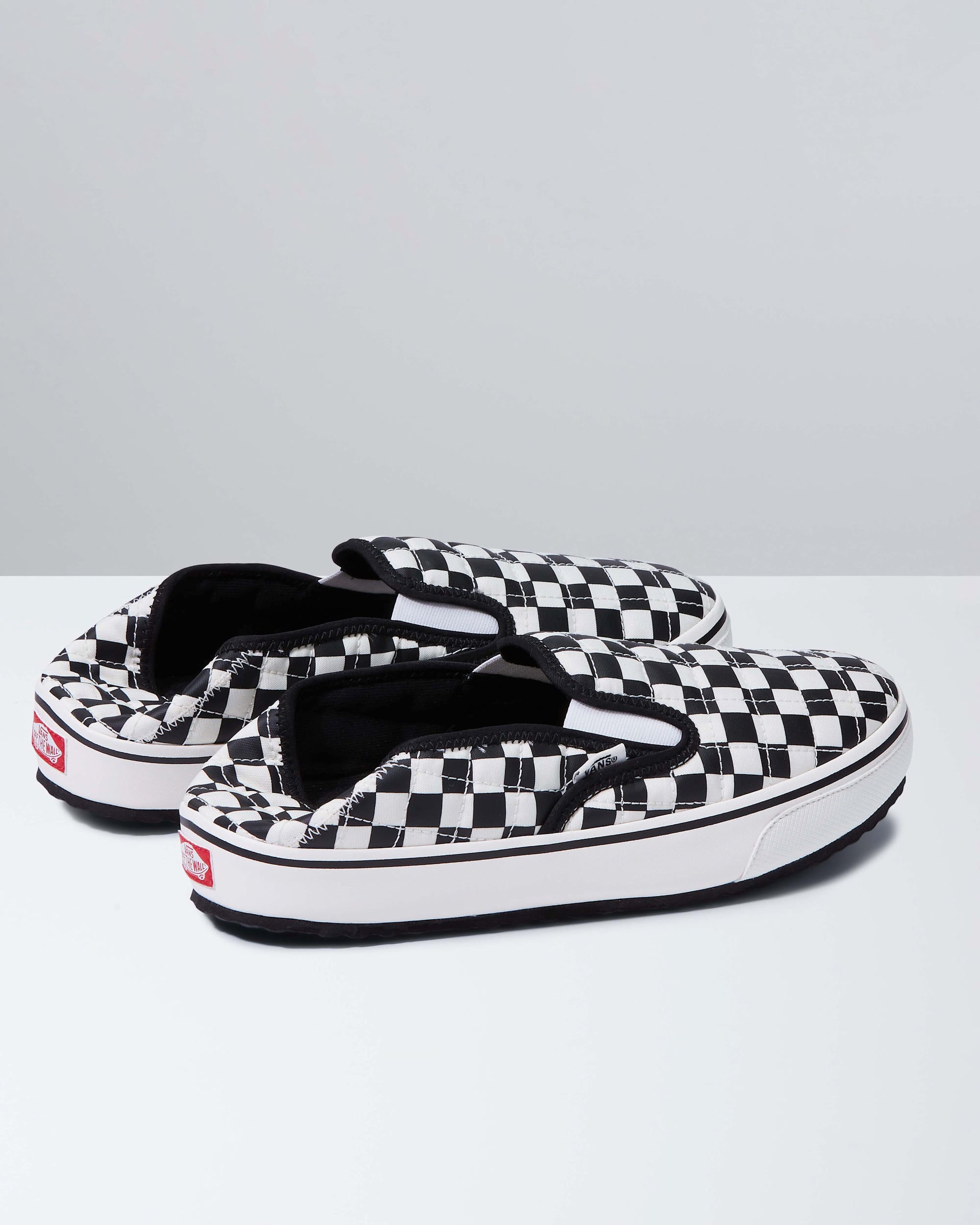 Men's Vans Slip-Er 2 Checkerboard Shoes Black / White