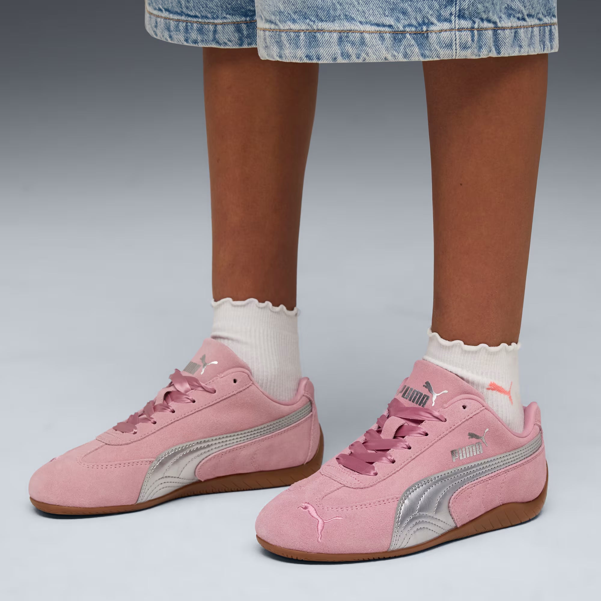 Big Kids PUMA Speedcat Metallic Easy On Sneakers Poised Pink / PUMA Silver
