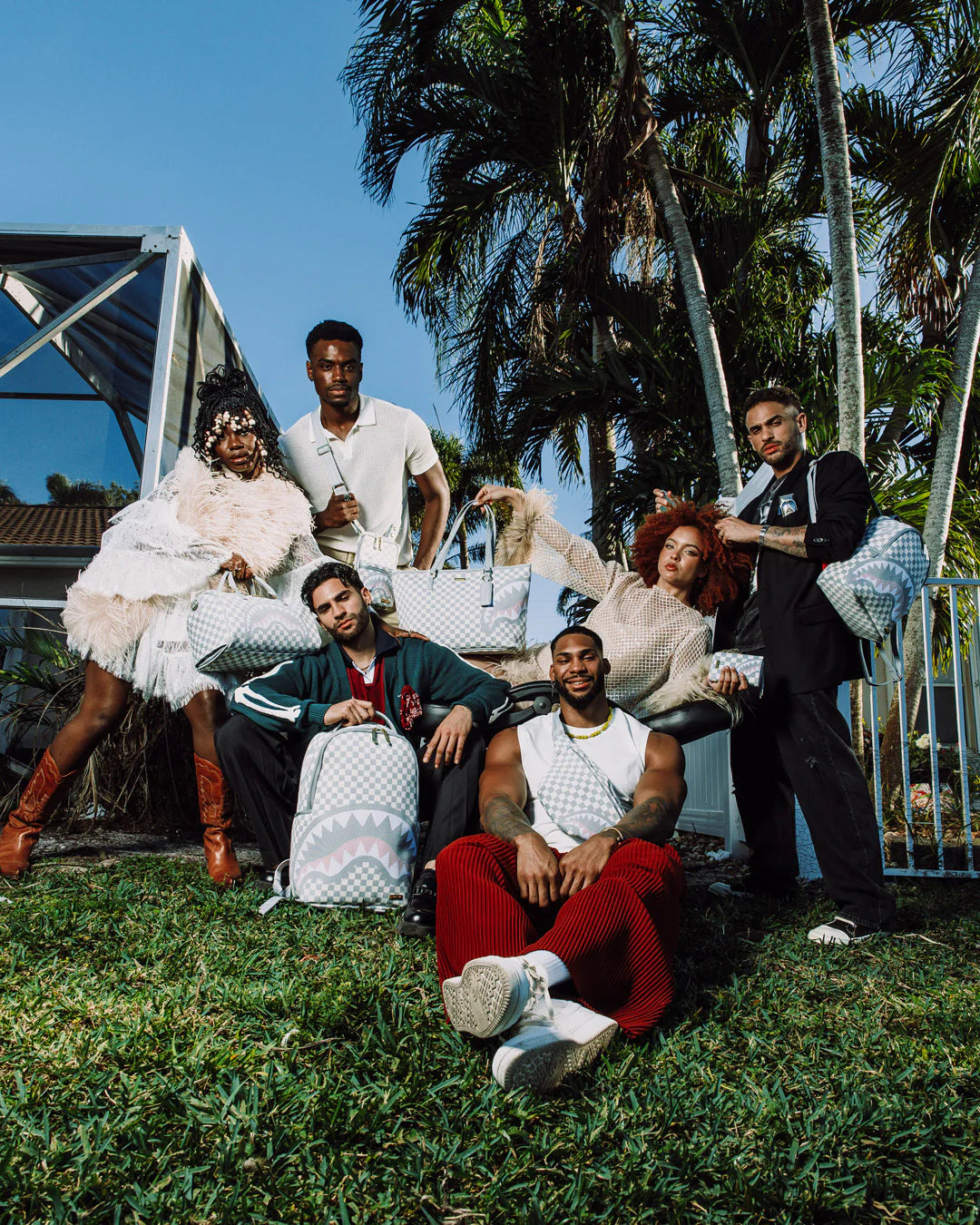 Sprayground Knit Sharks In Paris Savvy Crossbody