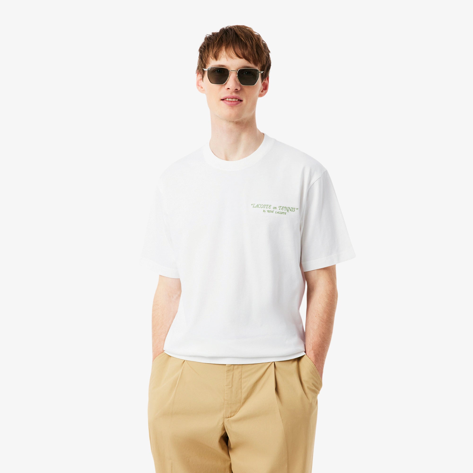 Men's Lacoste Embroidered Cotton T-Shirt