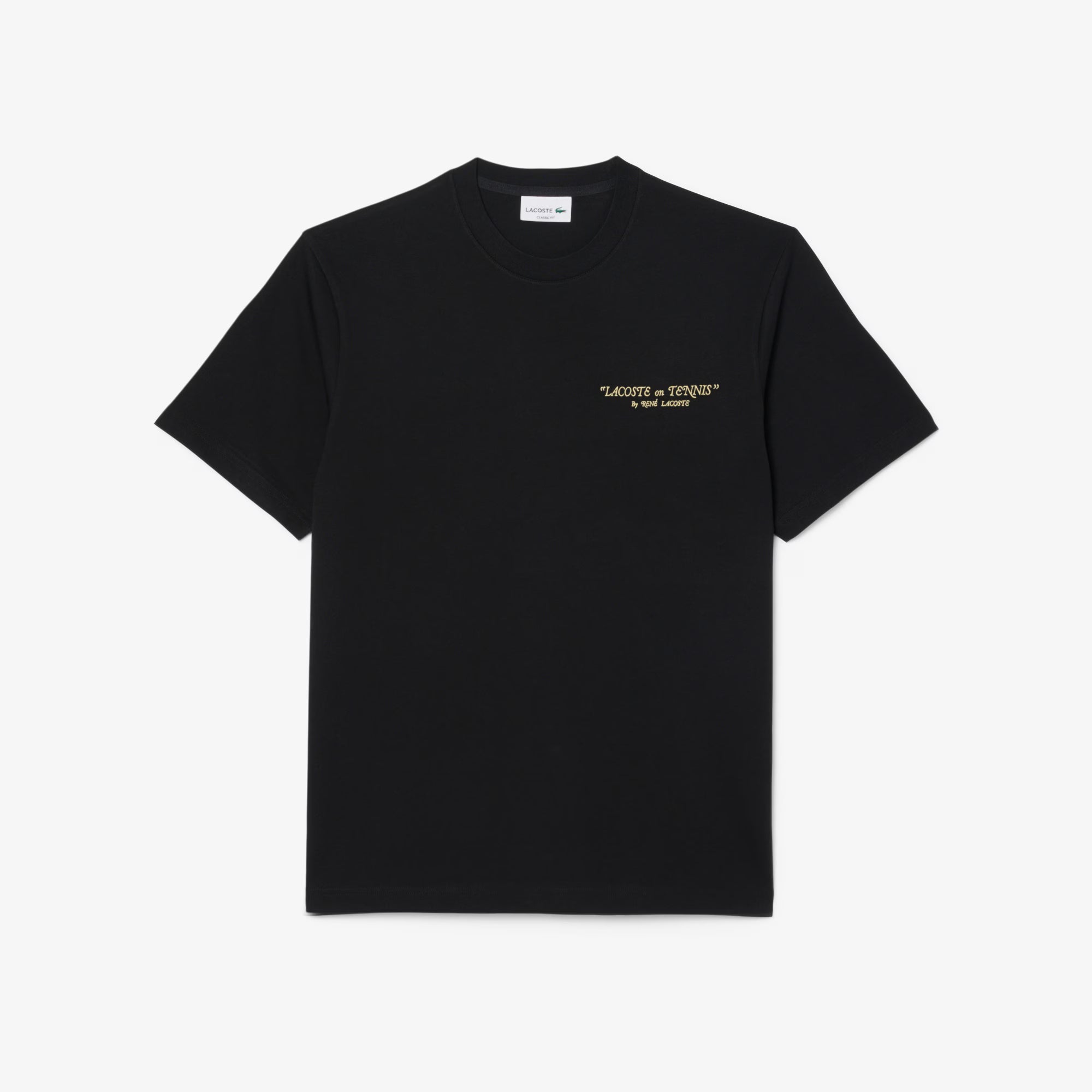 Men's Lacoste Embroidered Cotton T-Shirt Black