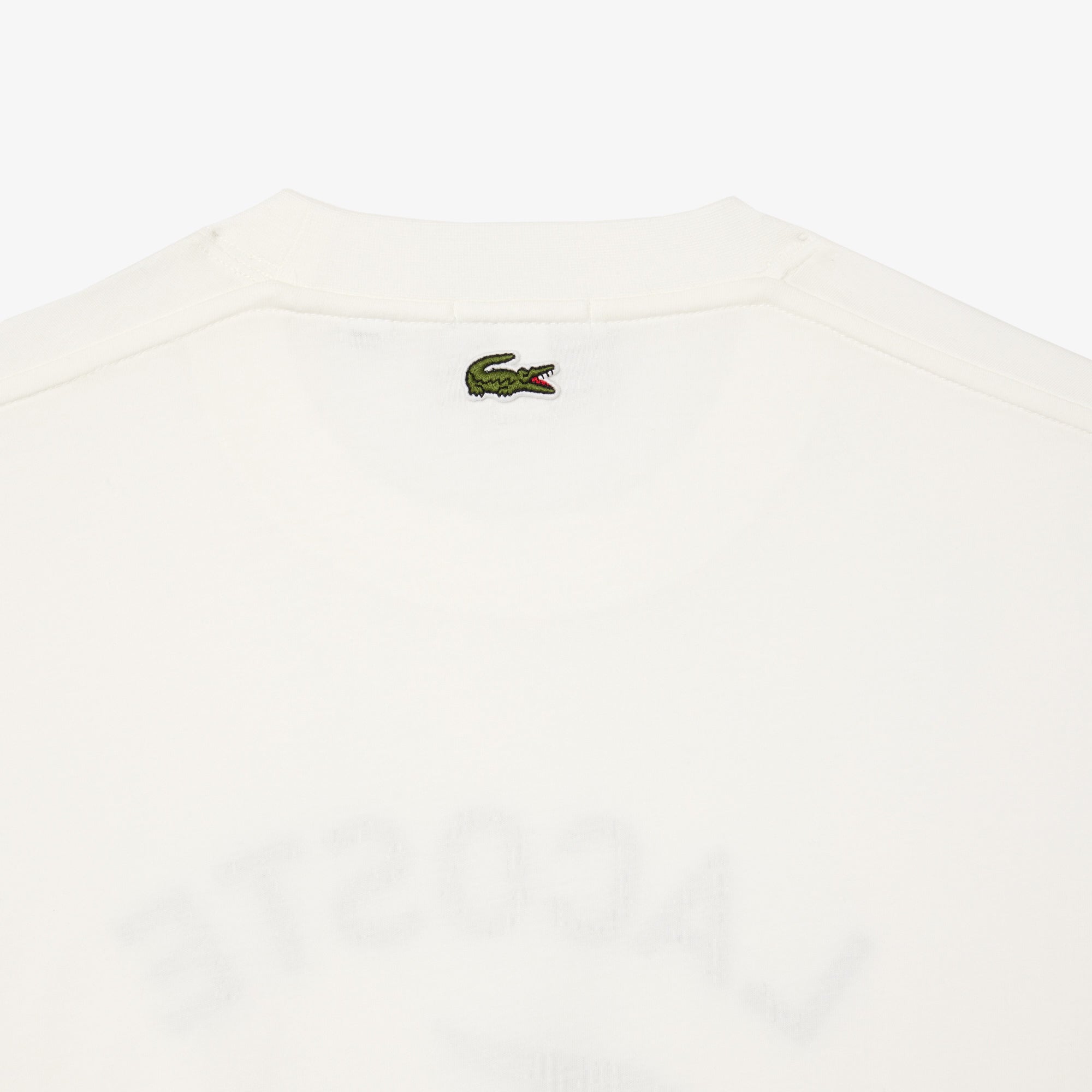 Unisex Lacoste Signature Print Cotton T-Shirt White