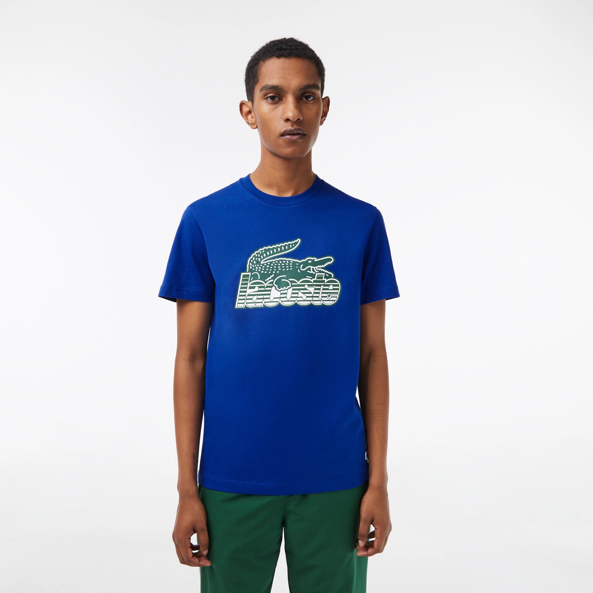Men's Lacoste Cotton Jersey Print T-Shirt Cobalt
