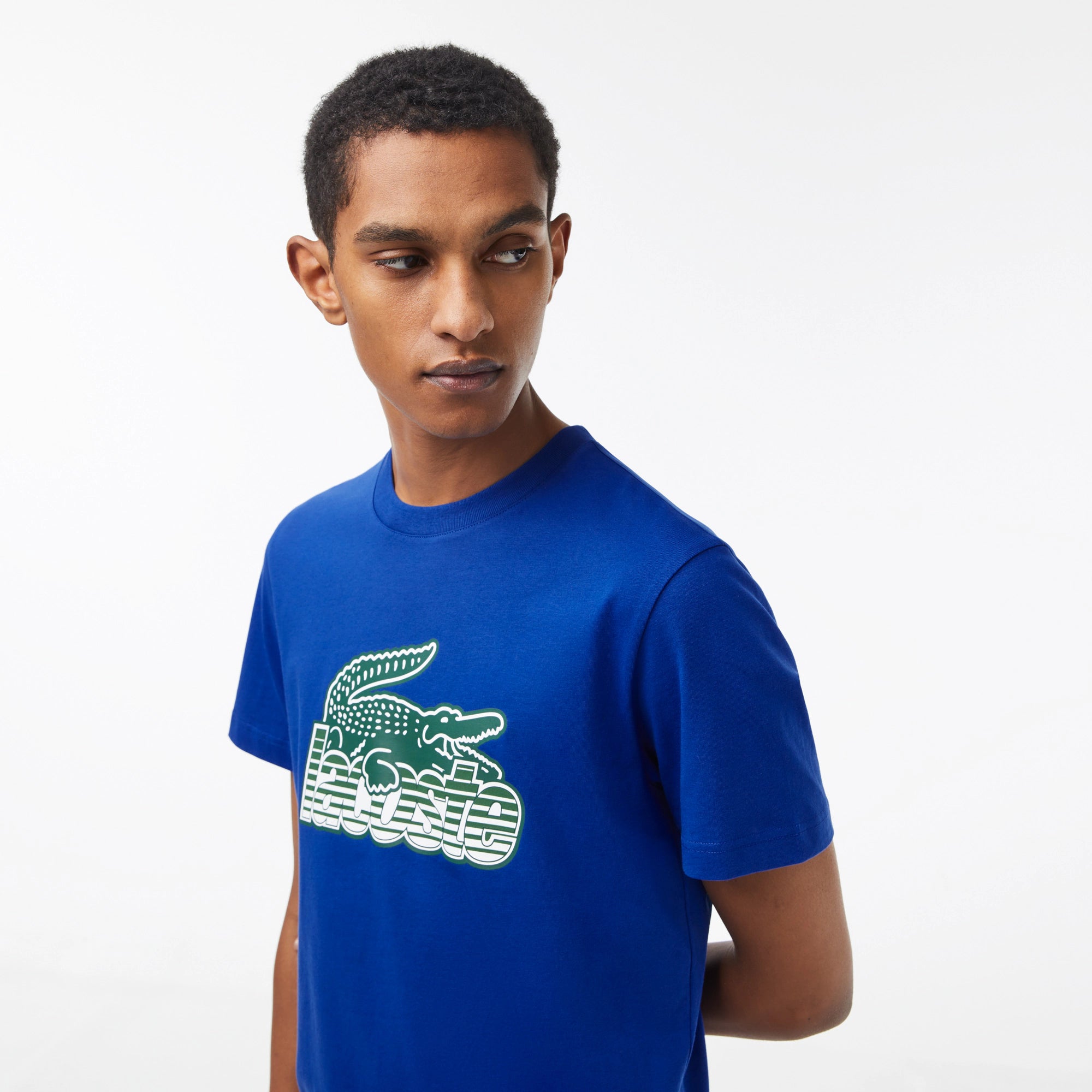 Men's Lacoste Cotton Jersey Print T-Shirt Cobalt