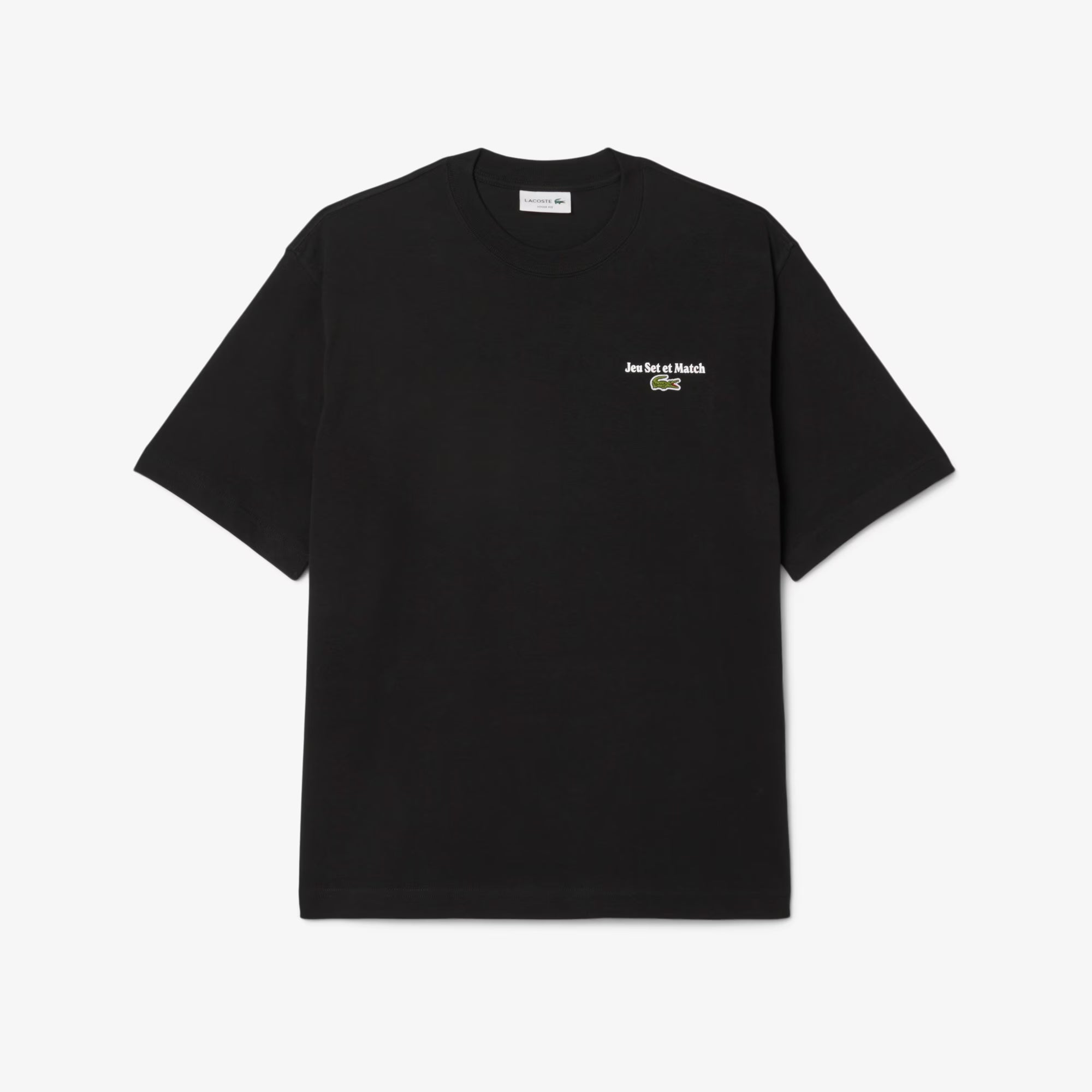Men's Lacoste Loose Fit Heavy Jersey Printed T-Shirt Black