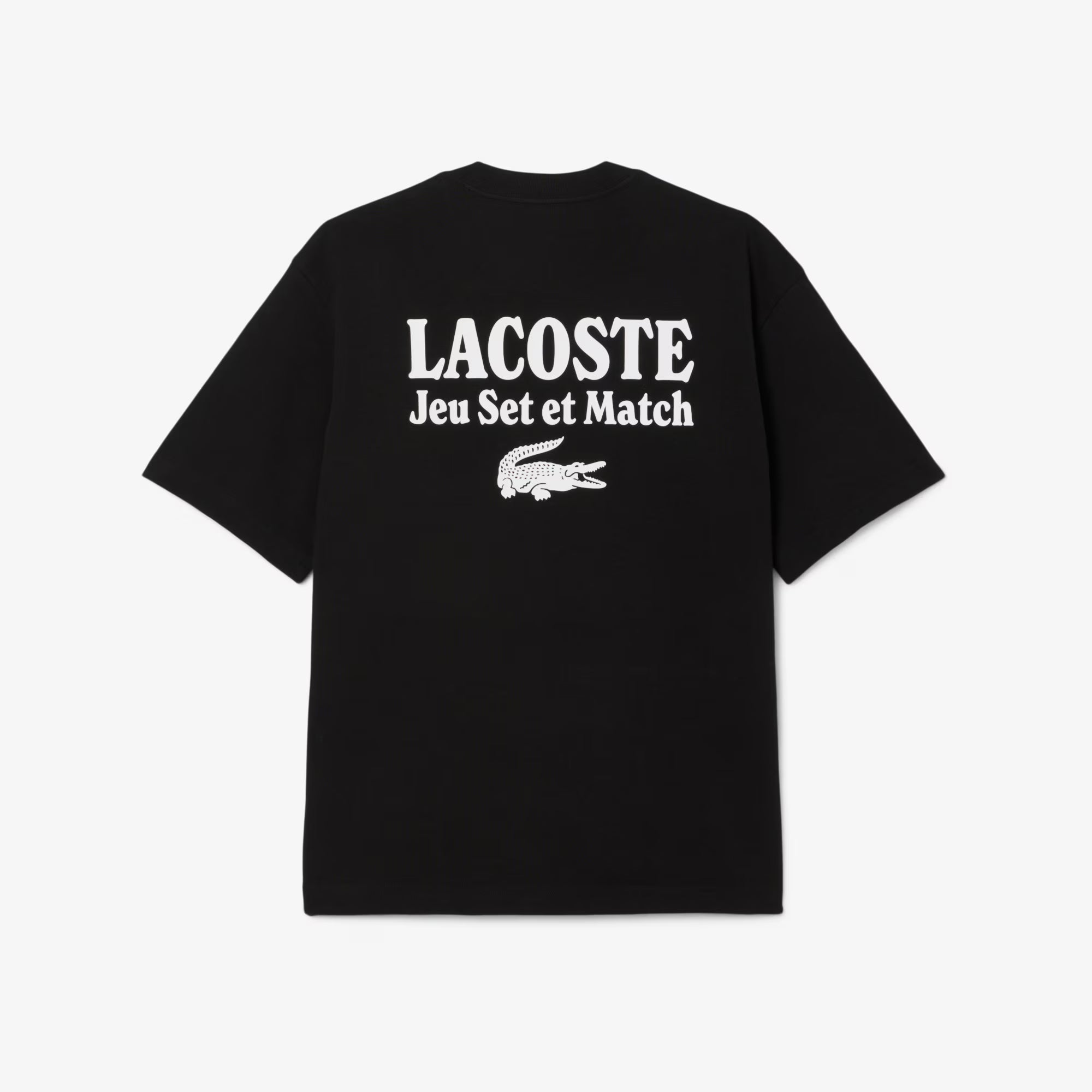Men's Lacoste Loose Fit Heavy Jersey Printed T-Shirt Black