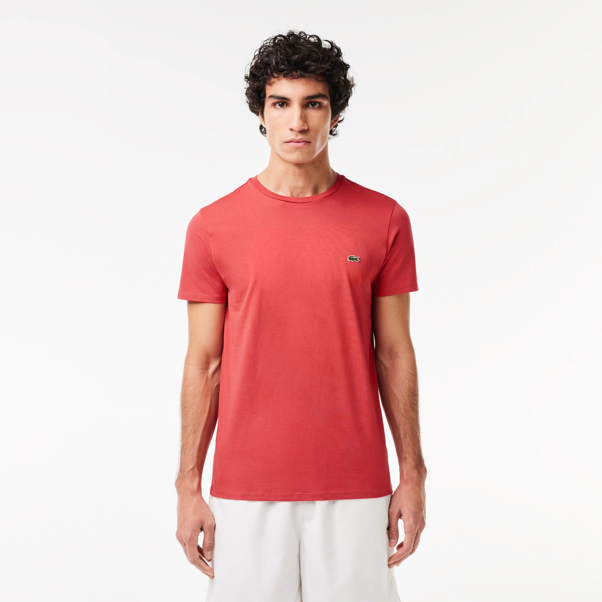 Men's Lacoste Crew Neck Pima Cotton Jersey T-Shirt Pink