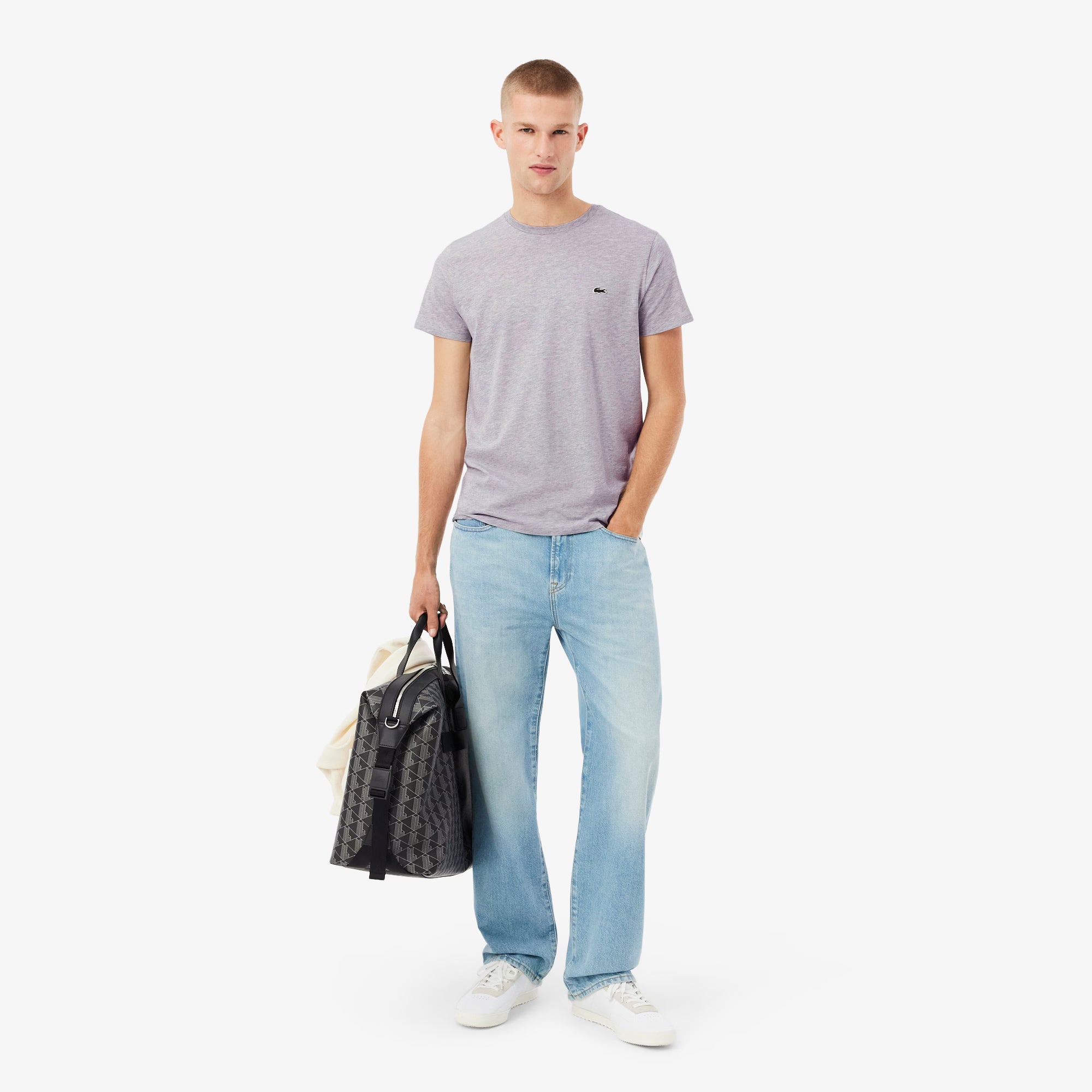 Men's Lacoste Pima Cotton T-Shirt Grey Chine