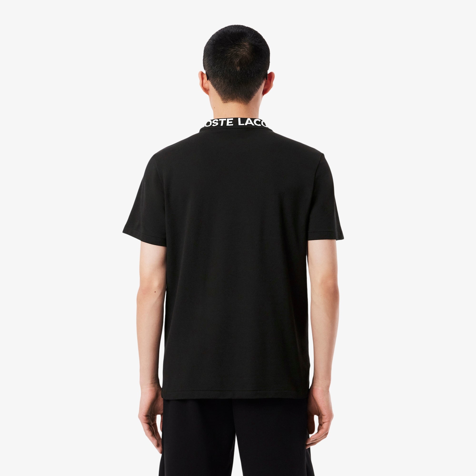 Men's Lacoste Branded Piqué T-Shirt Black
