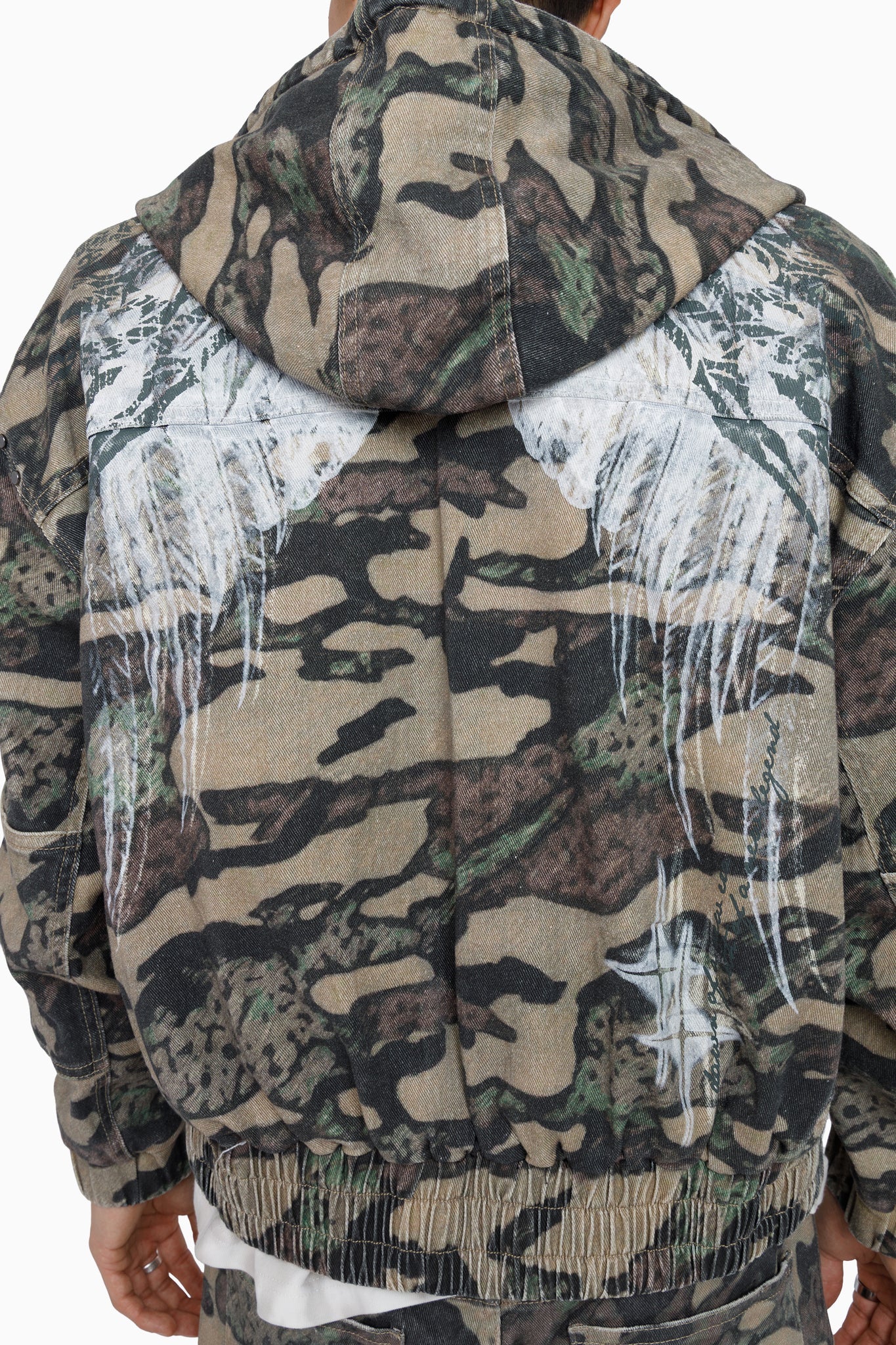 Men's Smoke Rise Sacred Dawn Hooded Bomber Jacket Arden Camo