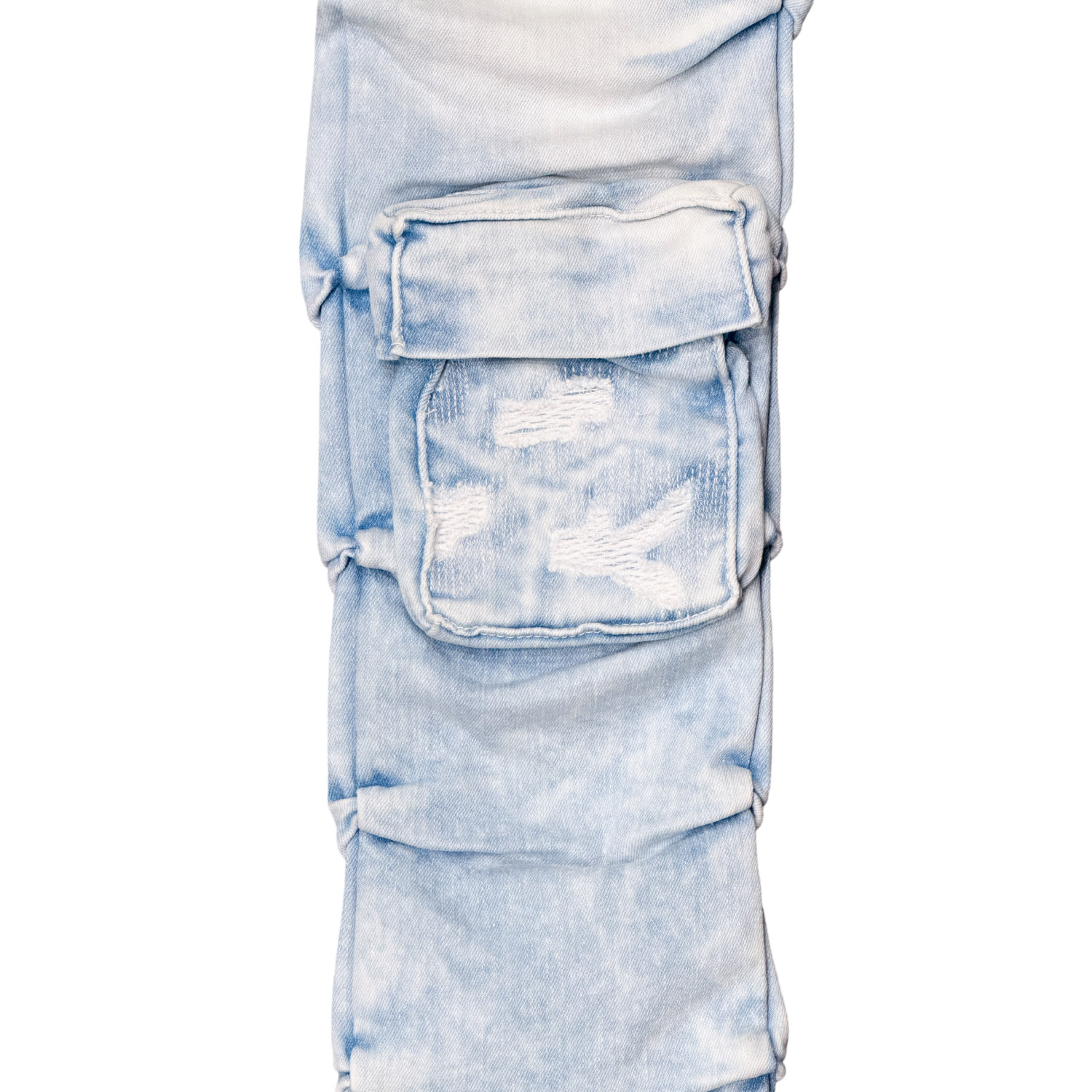 Men's TWO MILL TWENTY Cargo Skinny Stacked Jeans Ice Blue