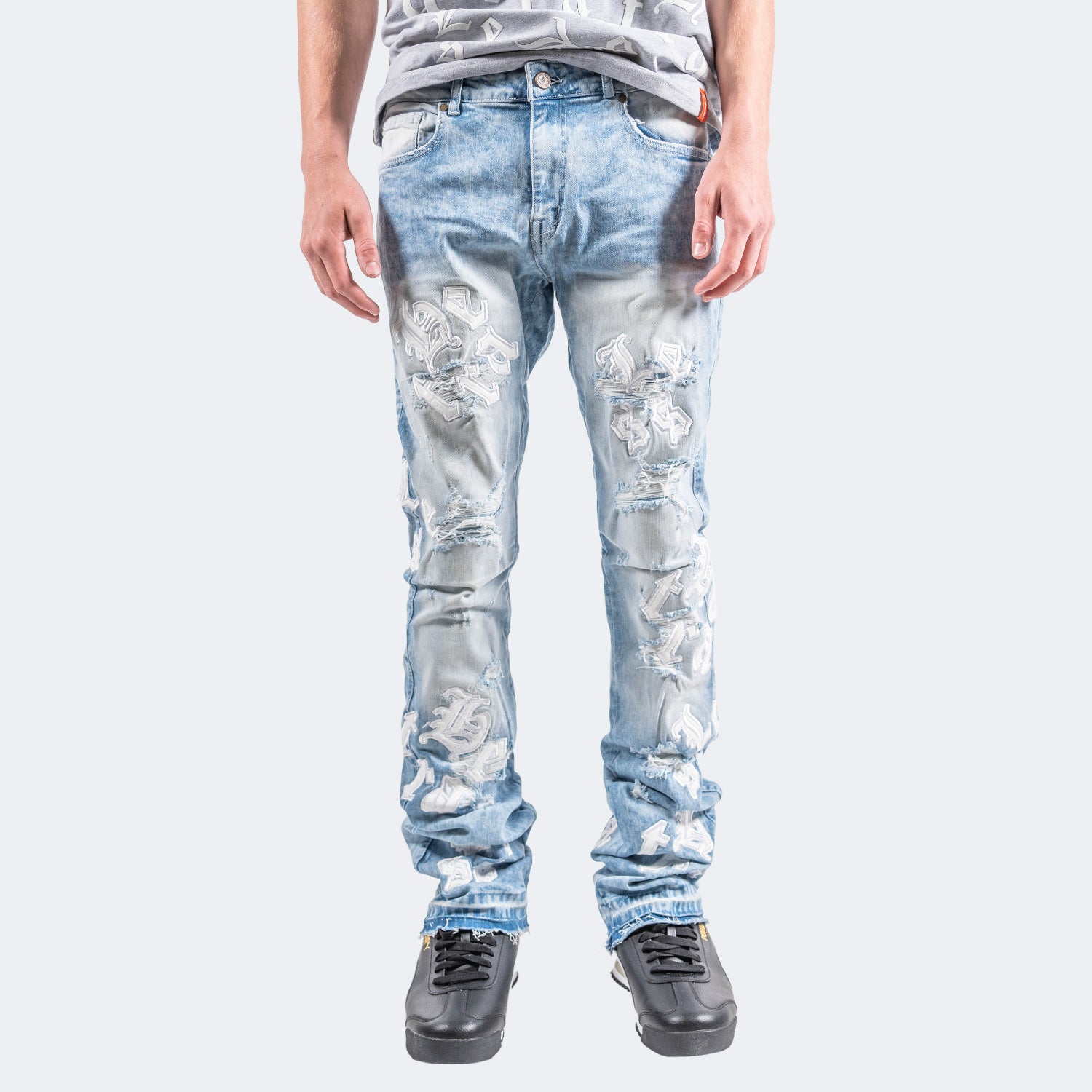 Men's TWO MILL TWENTY Cargo Skinny Stacked Jeans Ice Blue