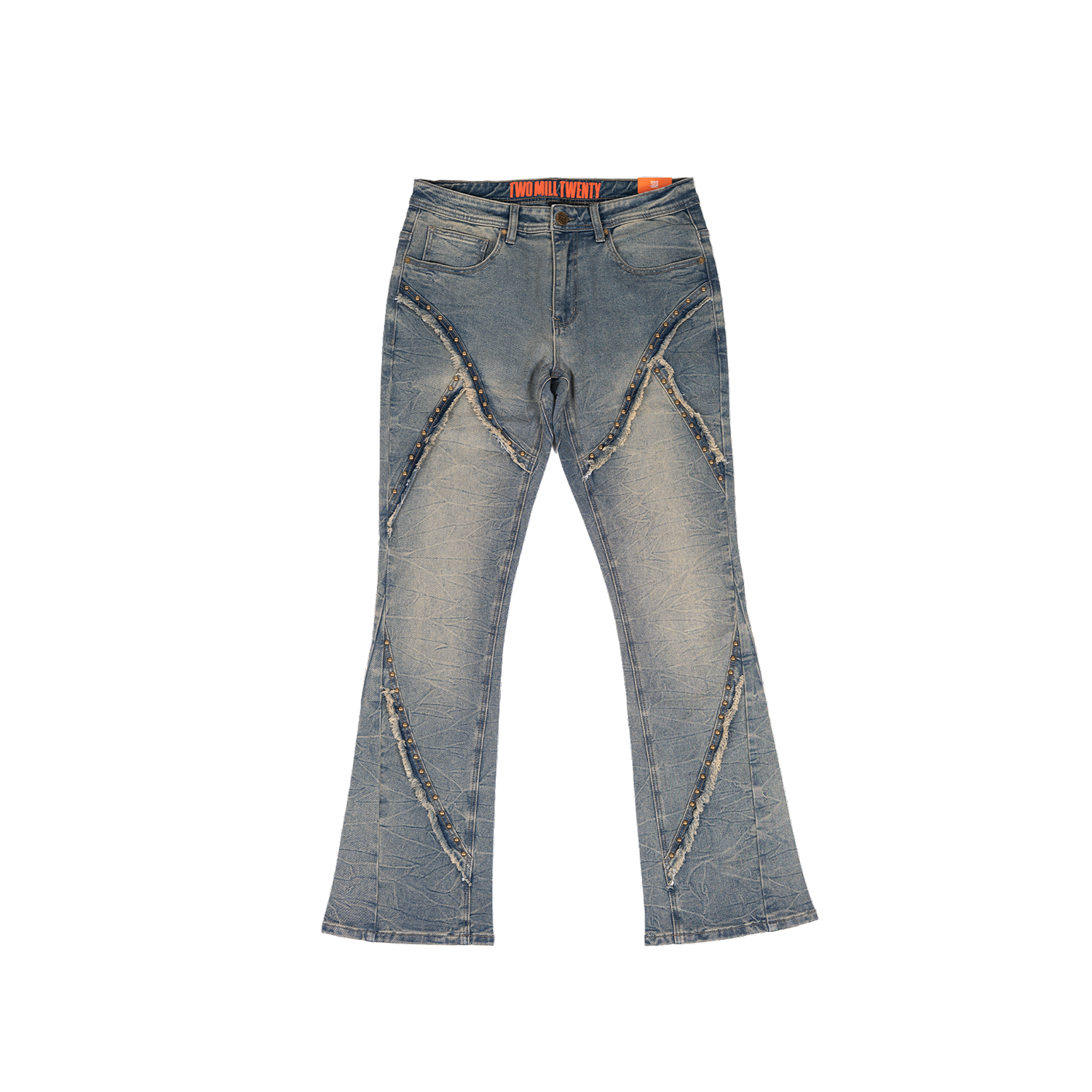 MAXWELL | Studded Bootcut Jeans in Light Vintage