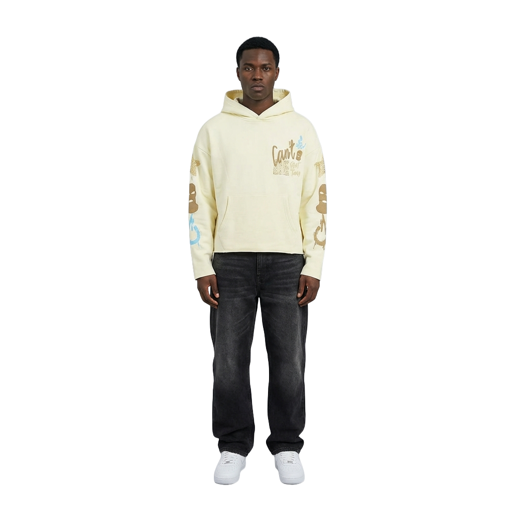 Unisex TWO MILL TWENTY Can't Be Silent Rhinestone Hoodie Cream