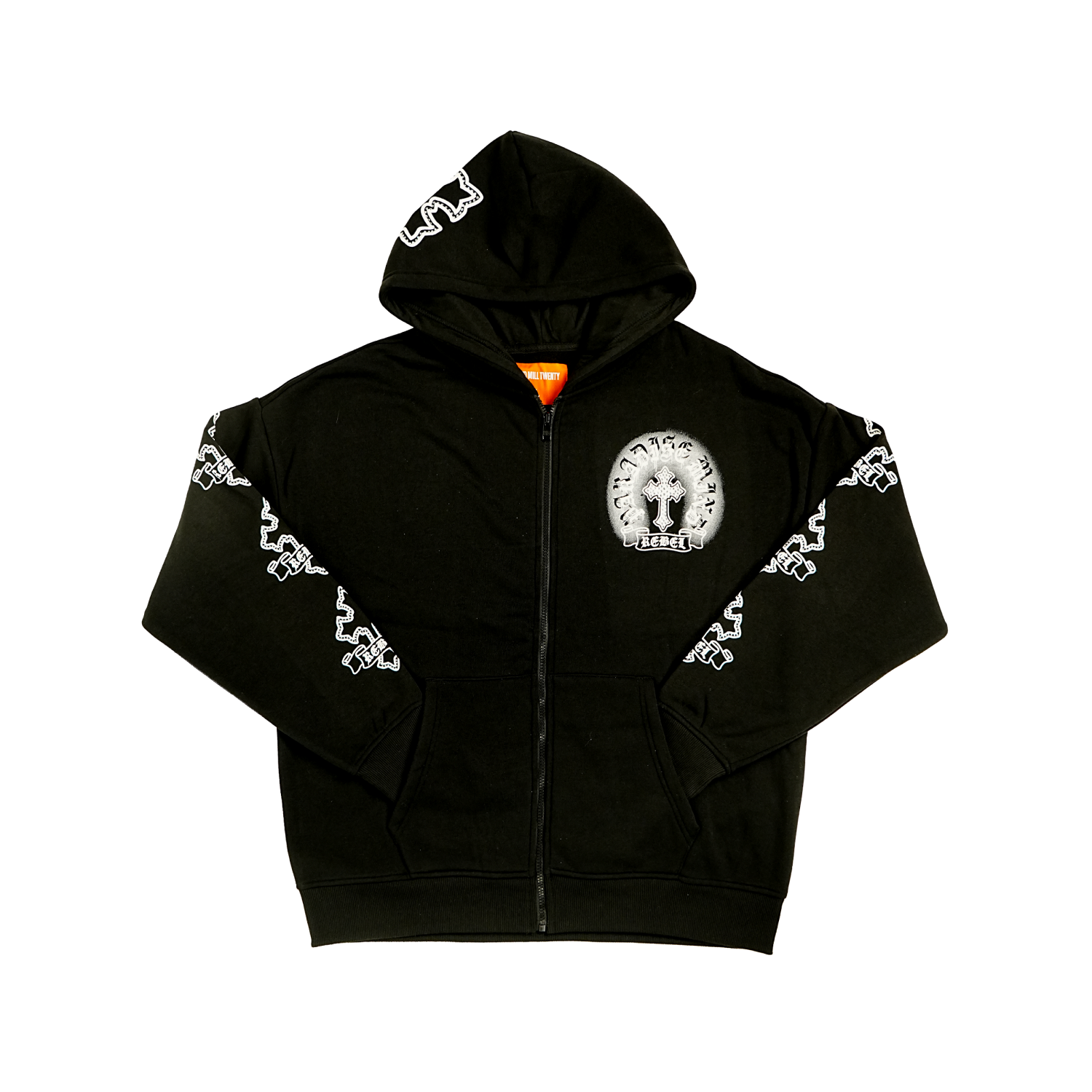 Unisex TWO MILL TWENTY Gothic Rebel Hoodie Black