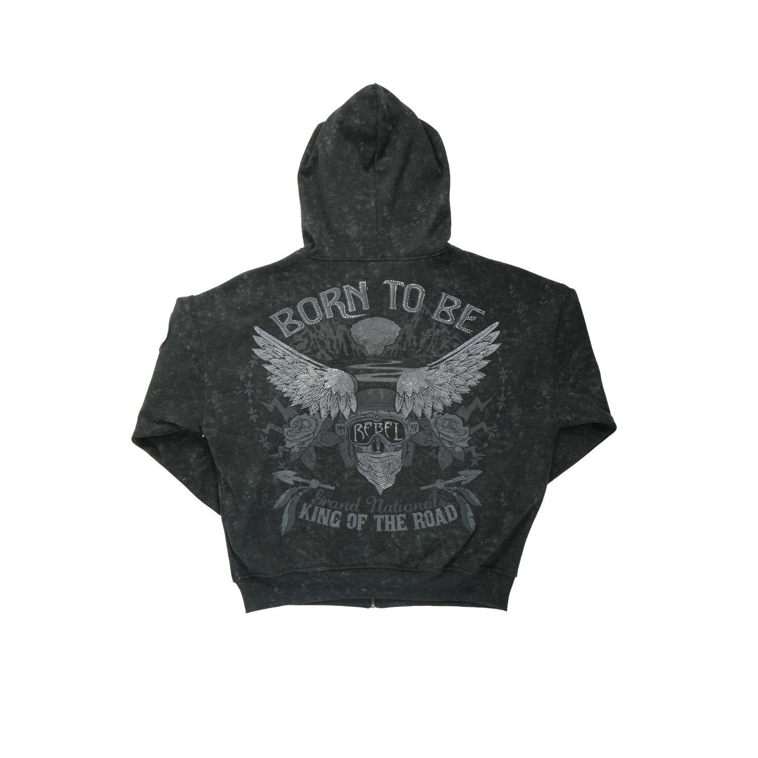 Men's TWO MILL TWENTY Rebel Zip Hoodie Black