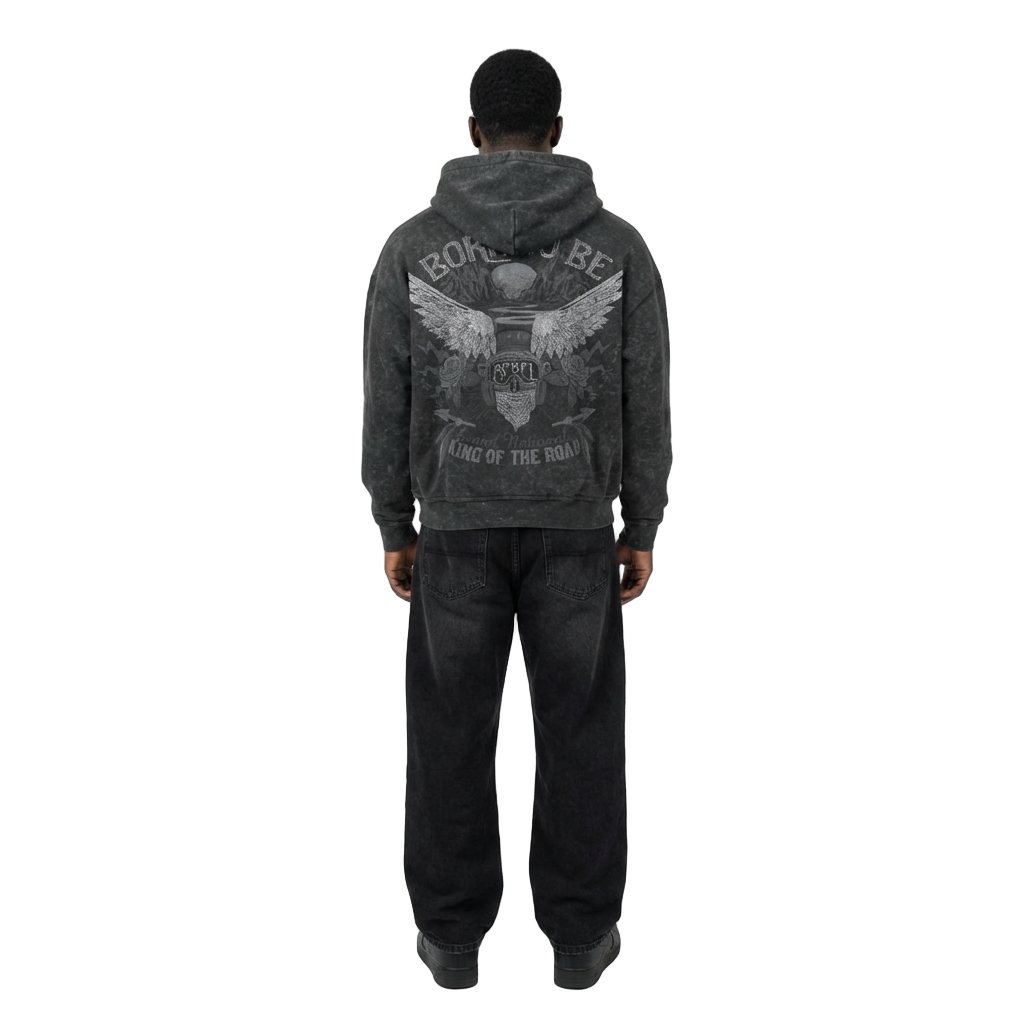 Men's TWO MILL TWENTY Rebel Zip Hoodie Black