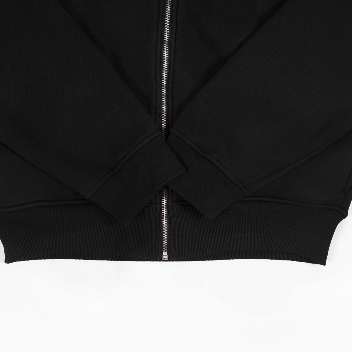 Men's TWO MILL TWENTY Ghosted Plain Zip-Up in Jet Black