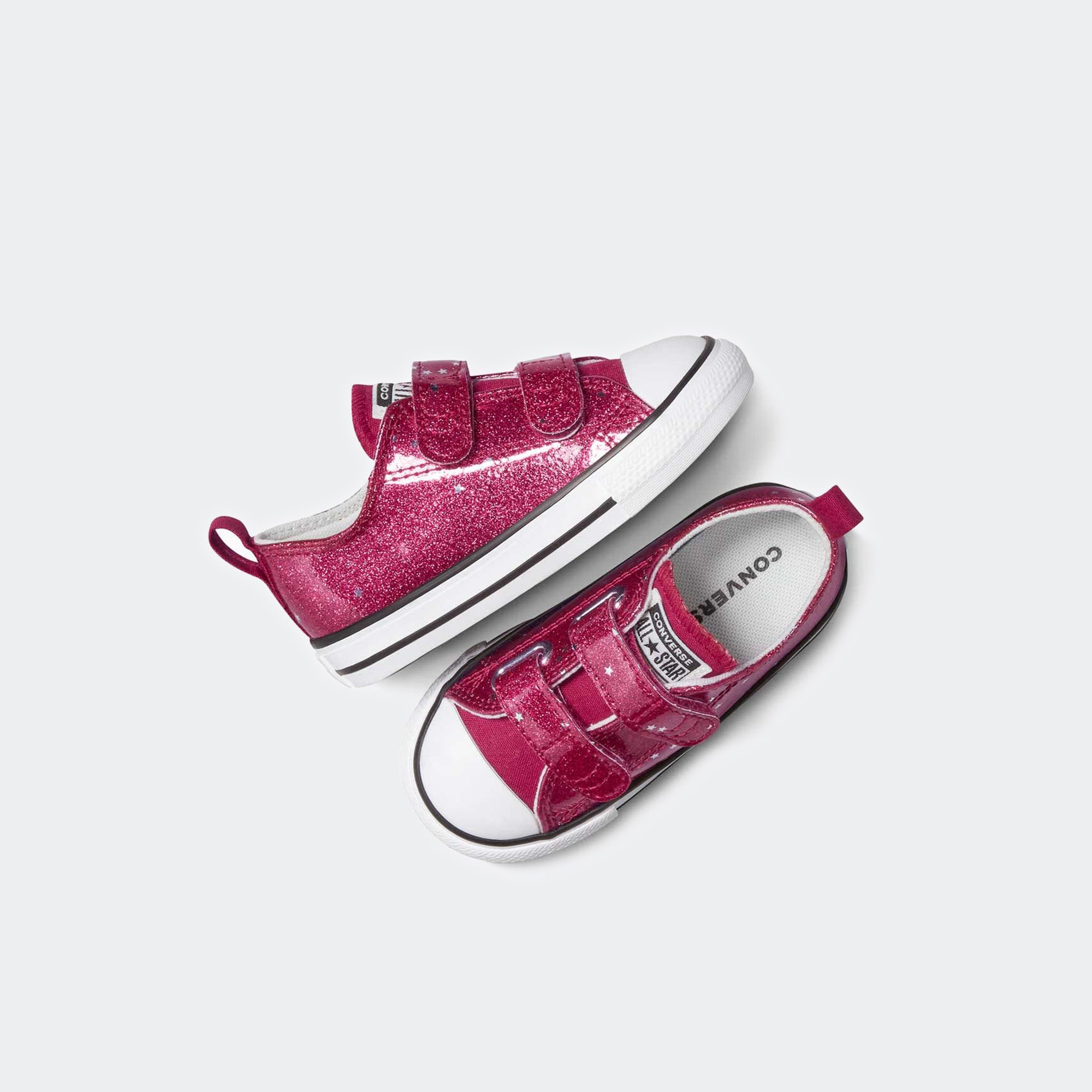 Toddler Converse Chuck Taylor All Star Glitter Easy On Low Top Shoes Sporty Berry