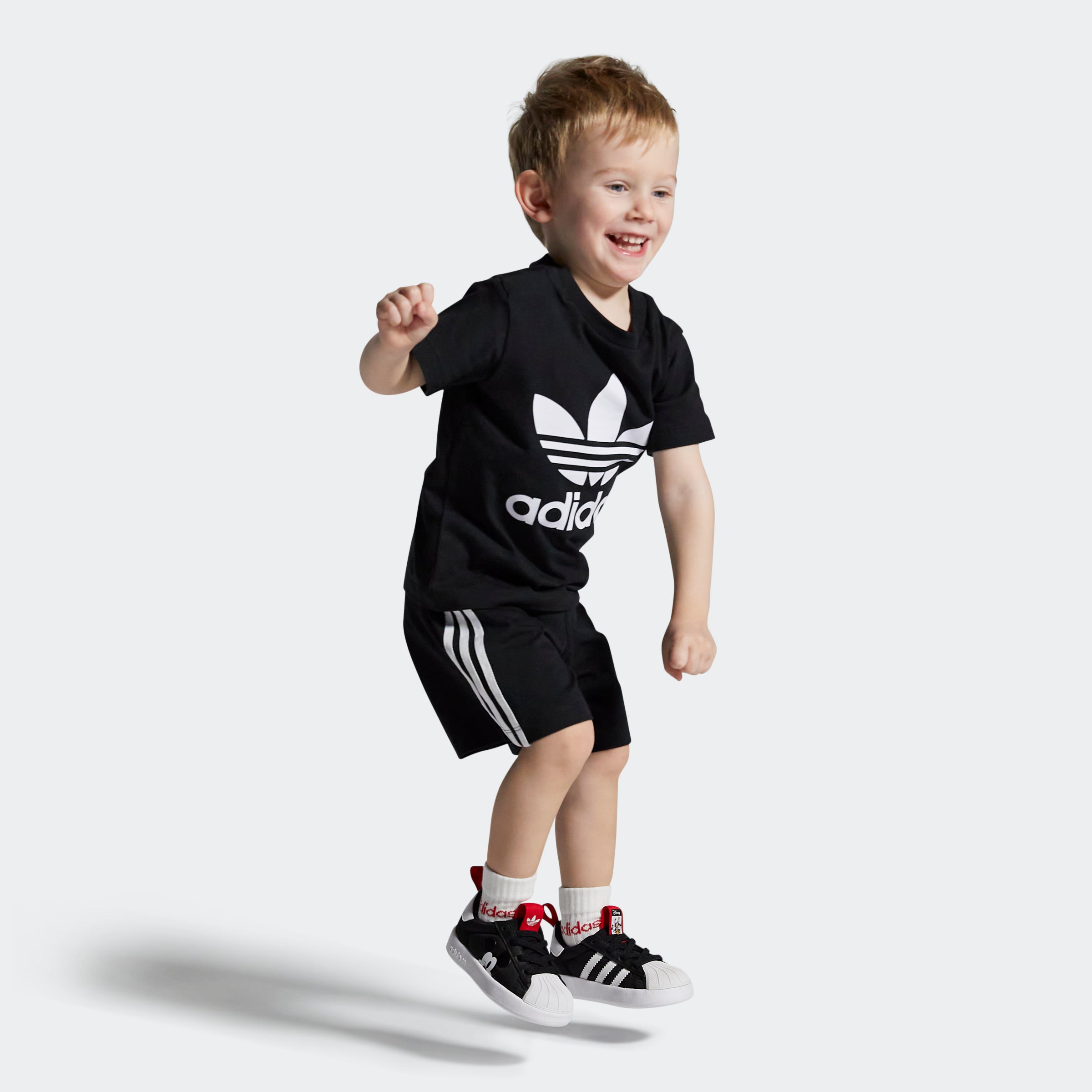 Toddlers adidas Originals Disney Mickey Mouse Adifom Superstar 360 Shoes Core Black / Cloud White / Better Scarlet