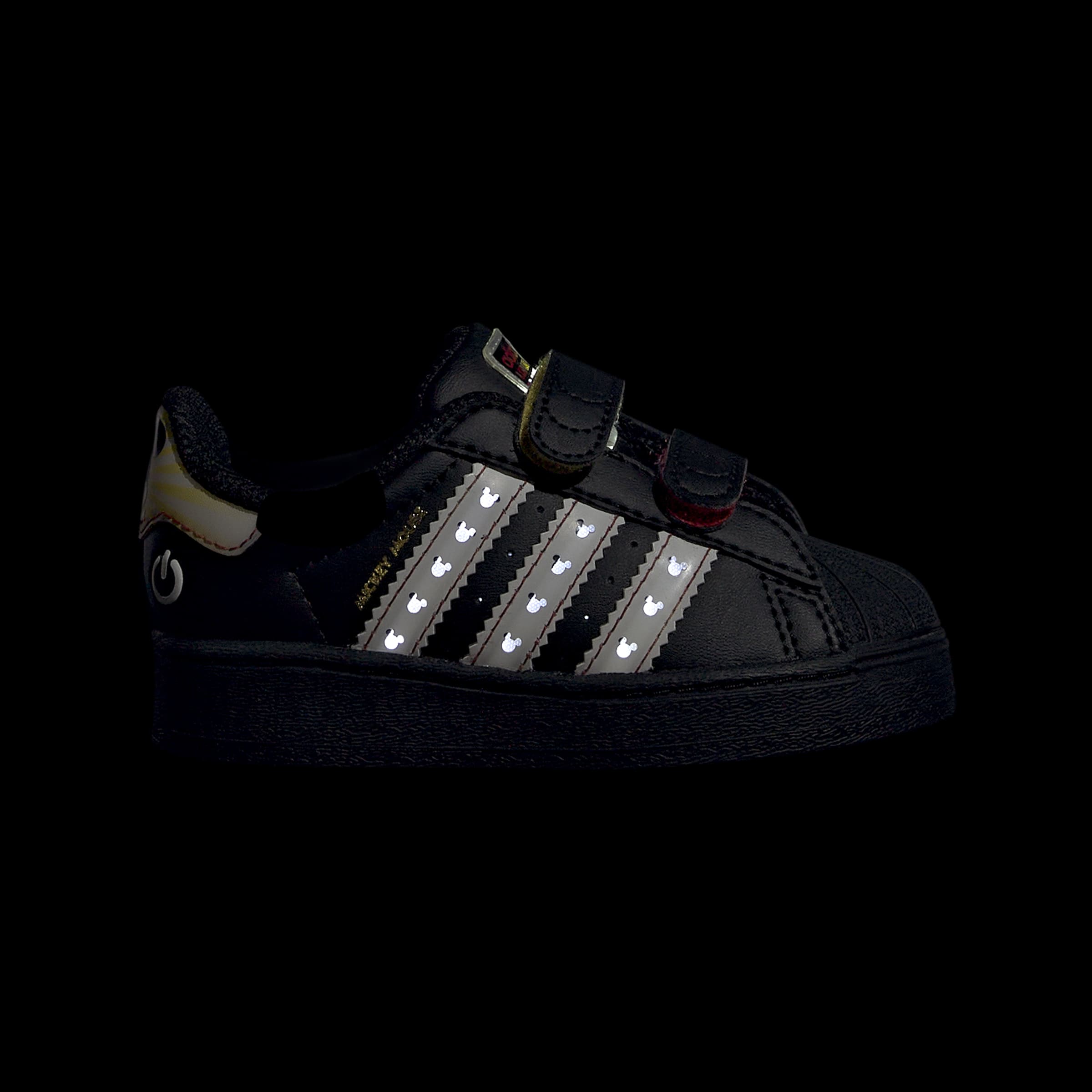 Toddlers adidas Originals Disney Superstar LED Lights Comfort Closure Shoes Black