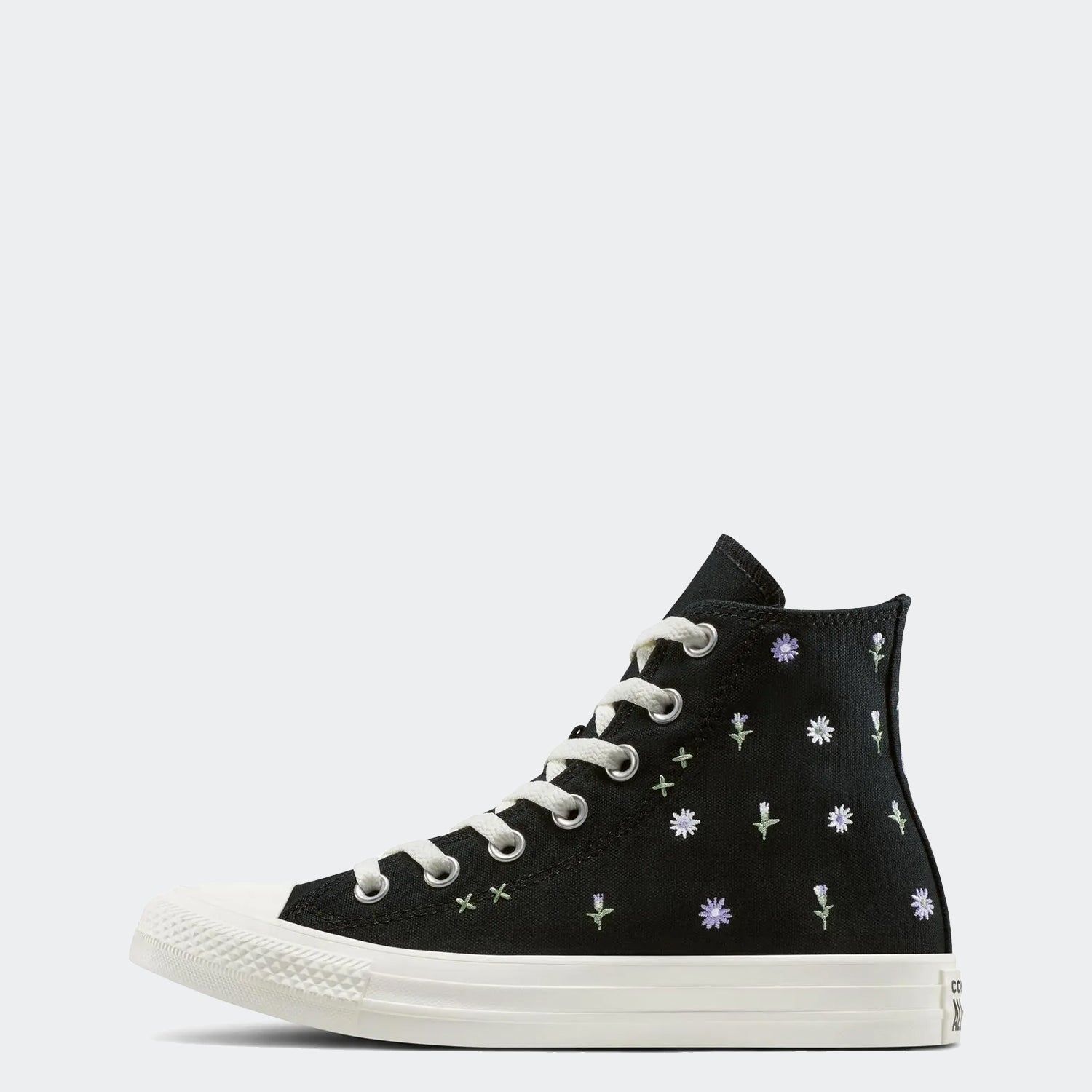 Unisex Converse Chuck Taylor All Star Canvas High Top Shoes Black Floral